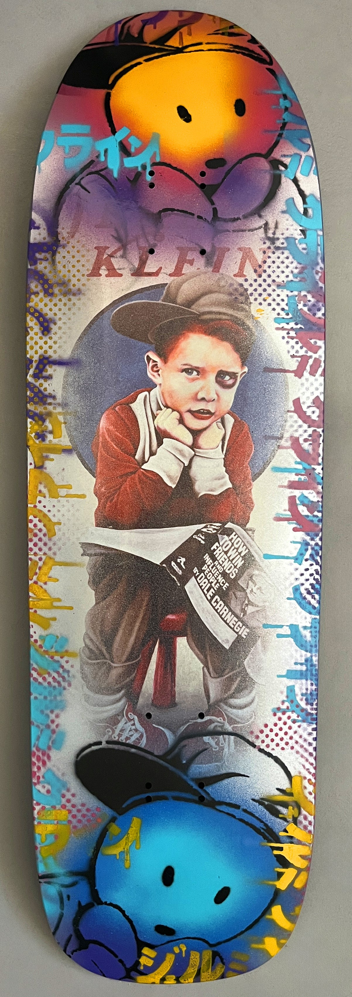 world industries black eye kid SLICK 9.625 MIXED PROCESS METALLIC SILVER MIST SIGNED 1 of 1