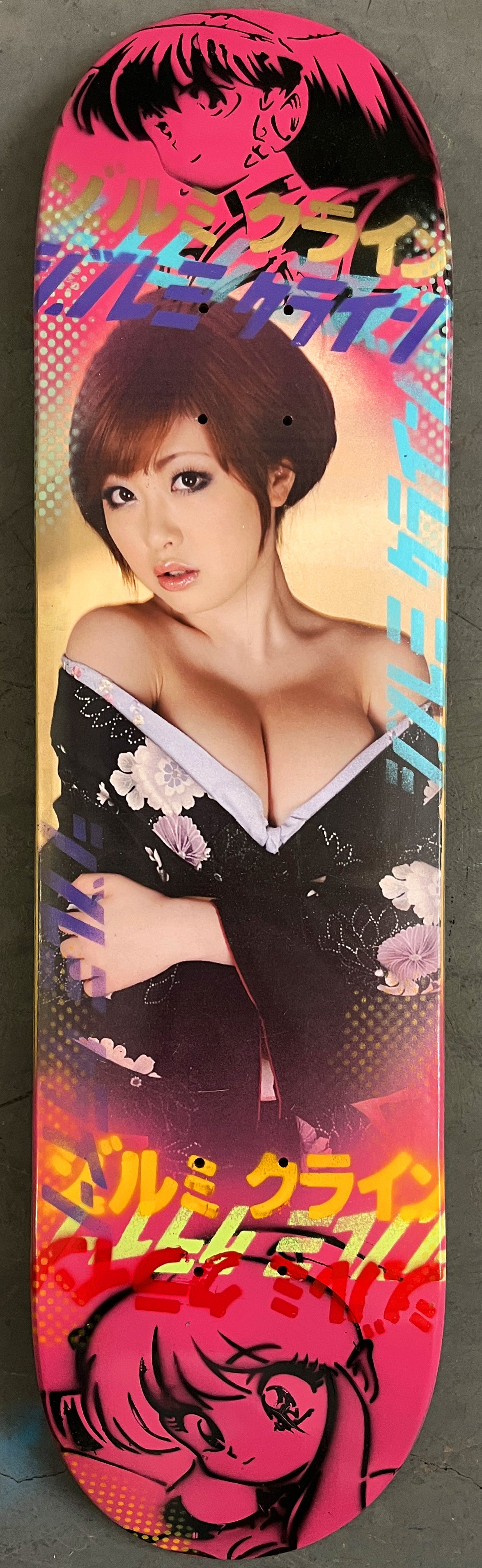 geisha 8.25 X 32.25 PINK/PURPLE/BLUE MIXED PROCESS SIGNED 1 of 1