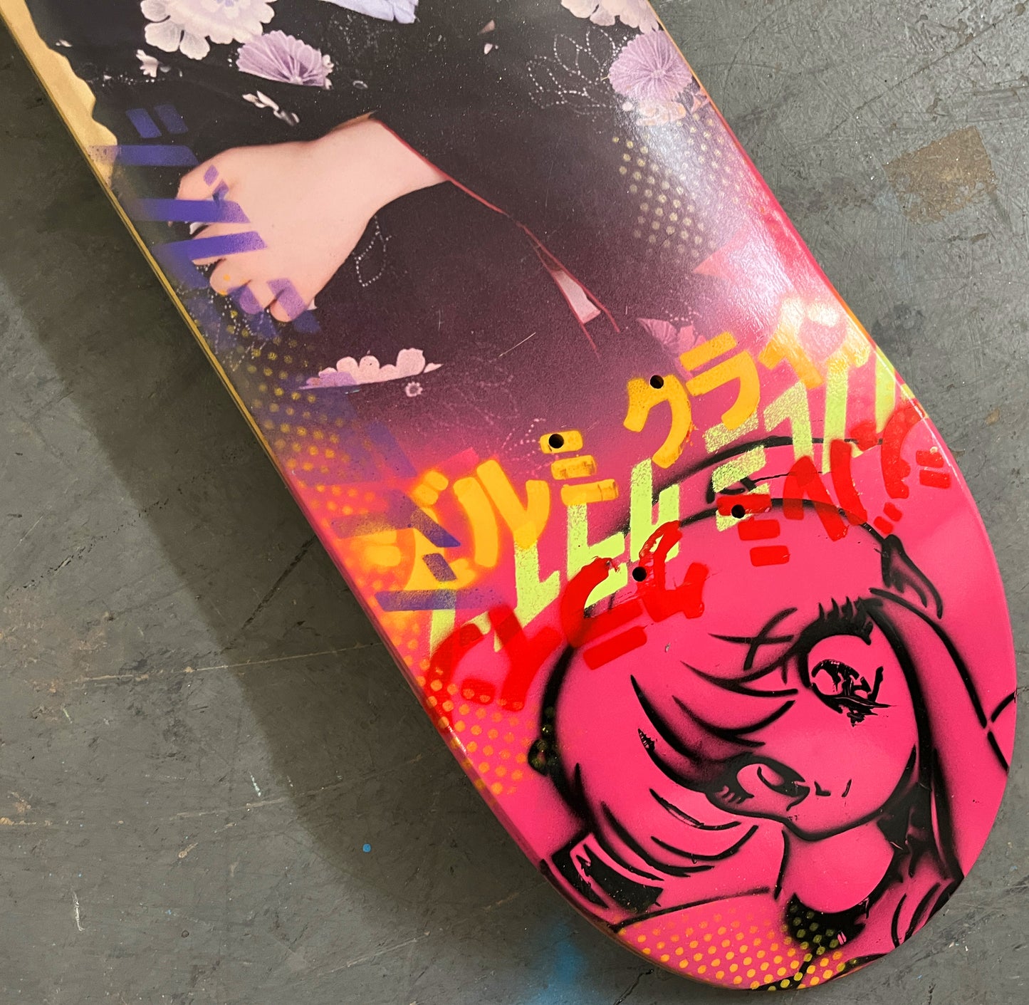 geisha 8.25 X 32.25 PINK/PURPLE/BLUE MIXED PROCESS SIGNED 1 of 1