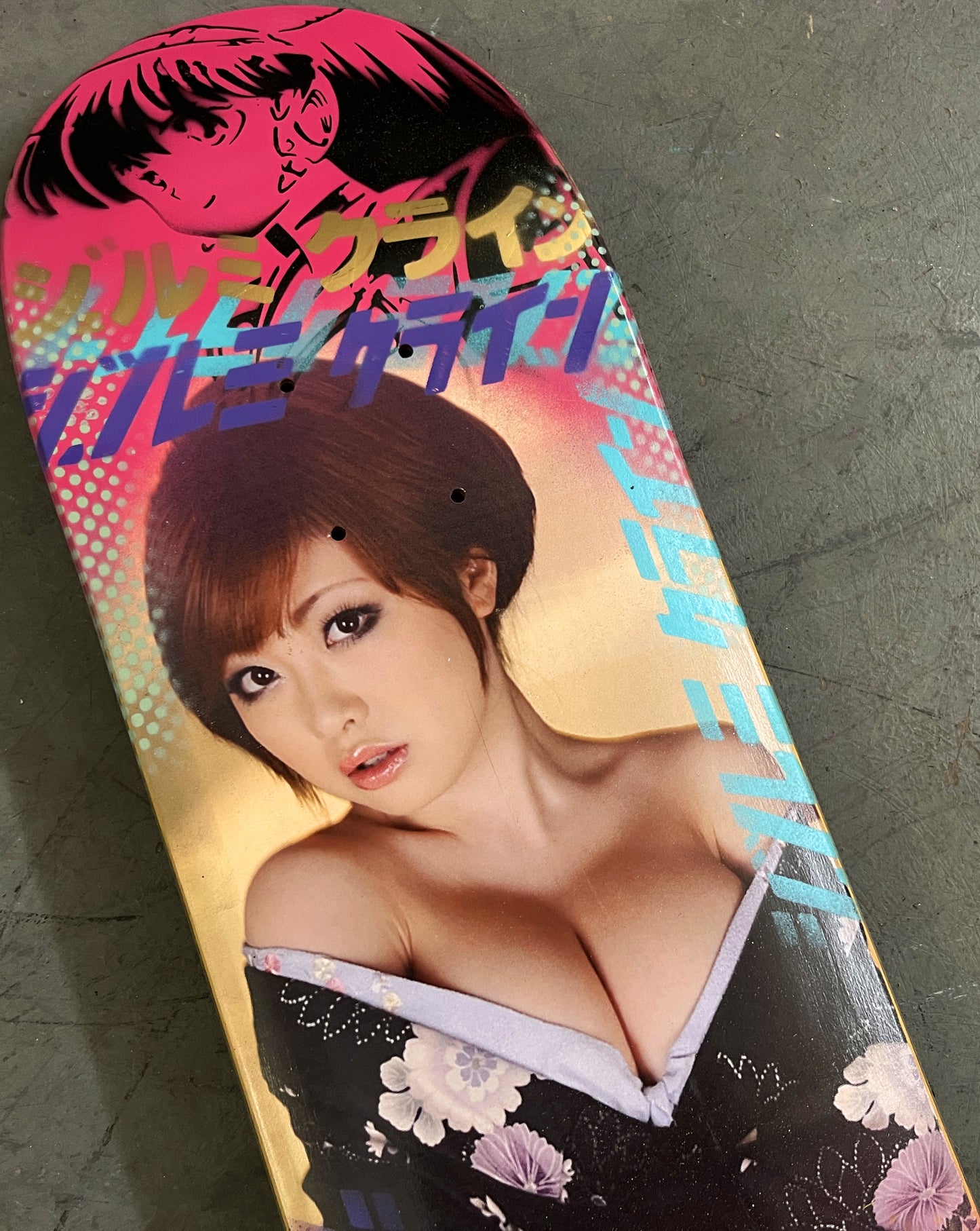 geisha 8.25 X 32.25 PINK/PURPLE/BLUE MIXED PROCESS SIGNED 1 of 1