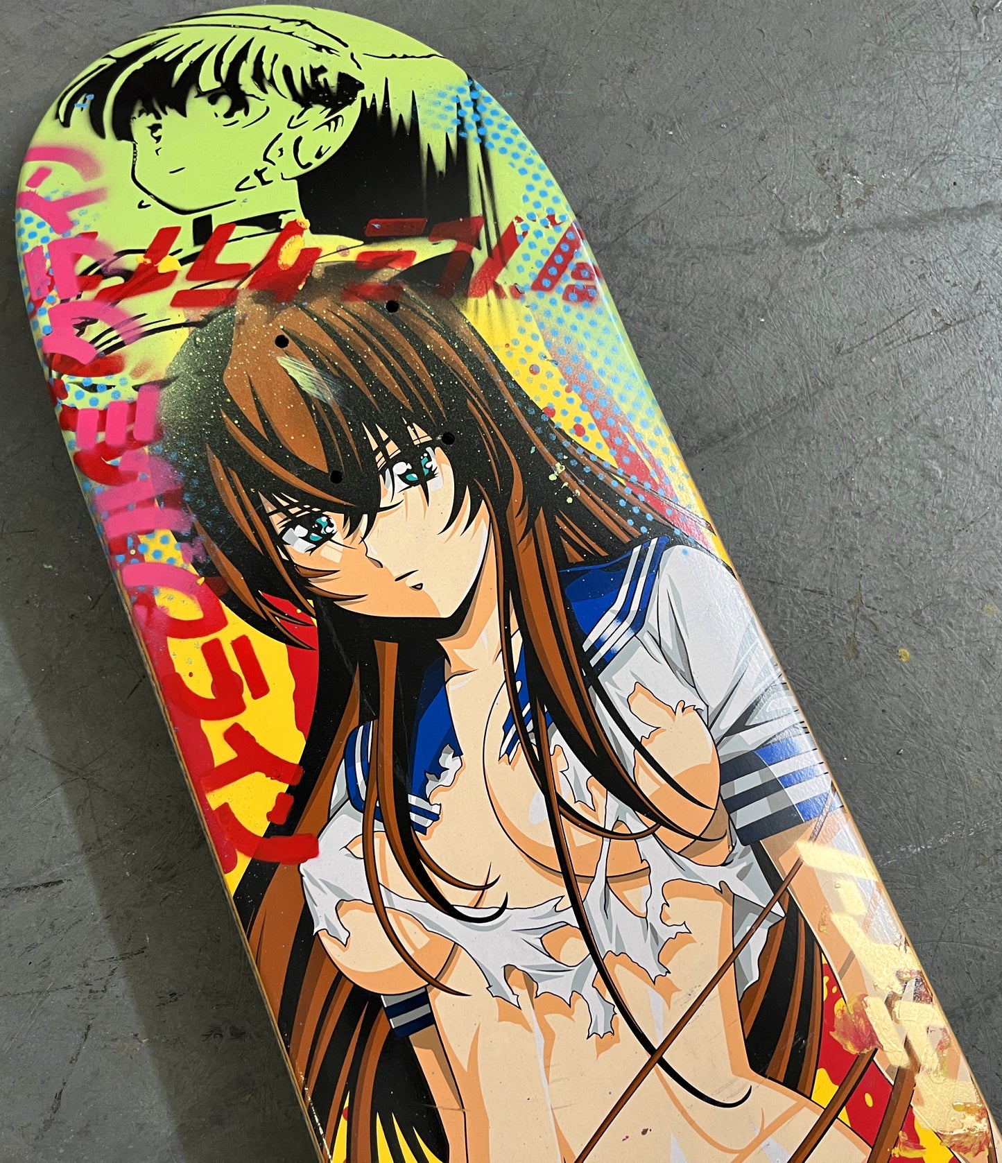 battle school girl 8.0 X 31.75 GREEN MIXED PROCESS SIGNED 1 of 1