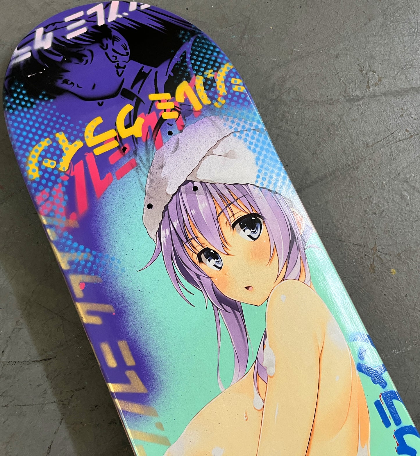 shower girl 8.25 X 32.25 PURPLE MIXED PROCESS SIGNED 1 of 1