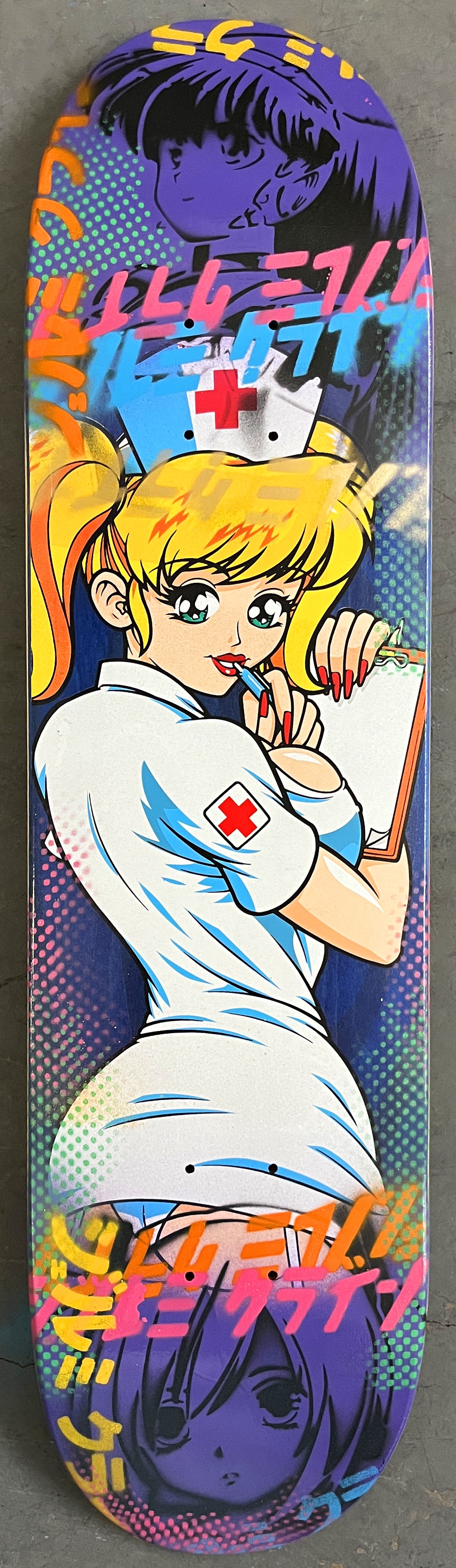 nurse angel 8.0 X 31.75 PURPLE GLITTER MIXED PROCESS SIGNED 1 of 1