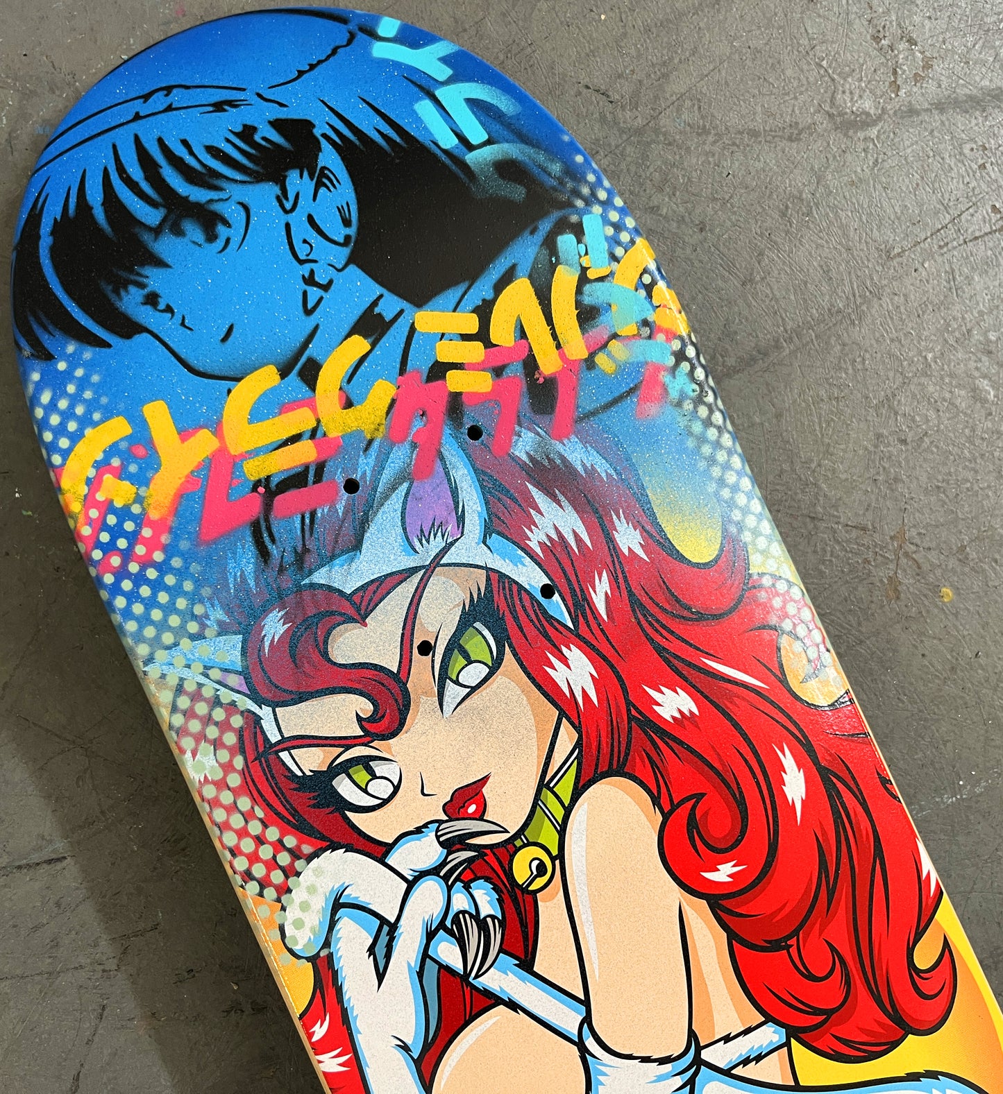 akiko 8.0 X 31.75 BLUE GLITTER MIXED PROCESS SIGNED 1 of 1