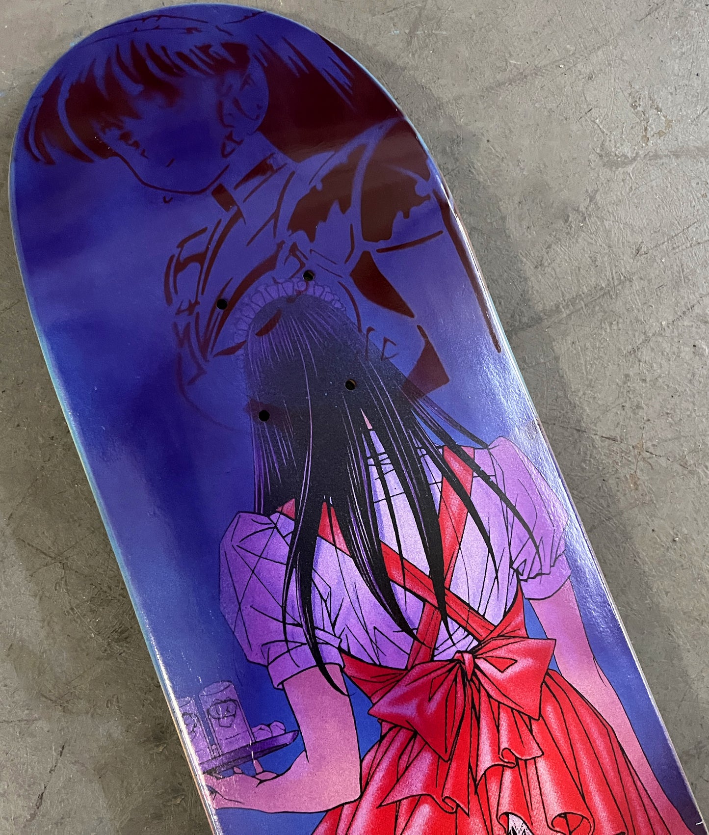 waitress in trouble 8.0 X 31.75 ANODIZED BLUE/RED MIXED PROCESS SIGNED 1 of 1