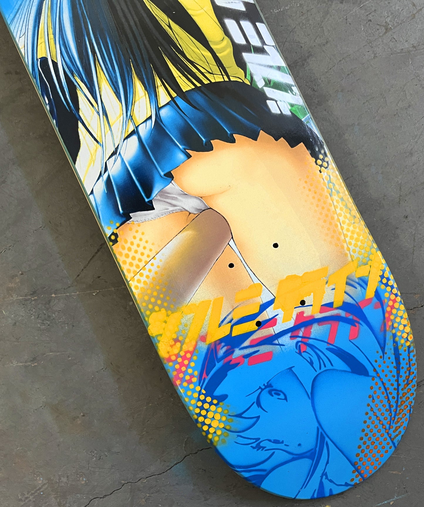 handrail 8.25 X 32.25 BLUE MIXED PROCESS SIGNED 1 of 1