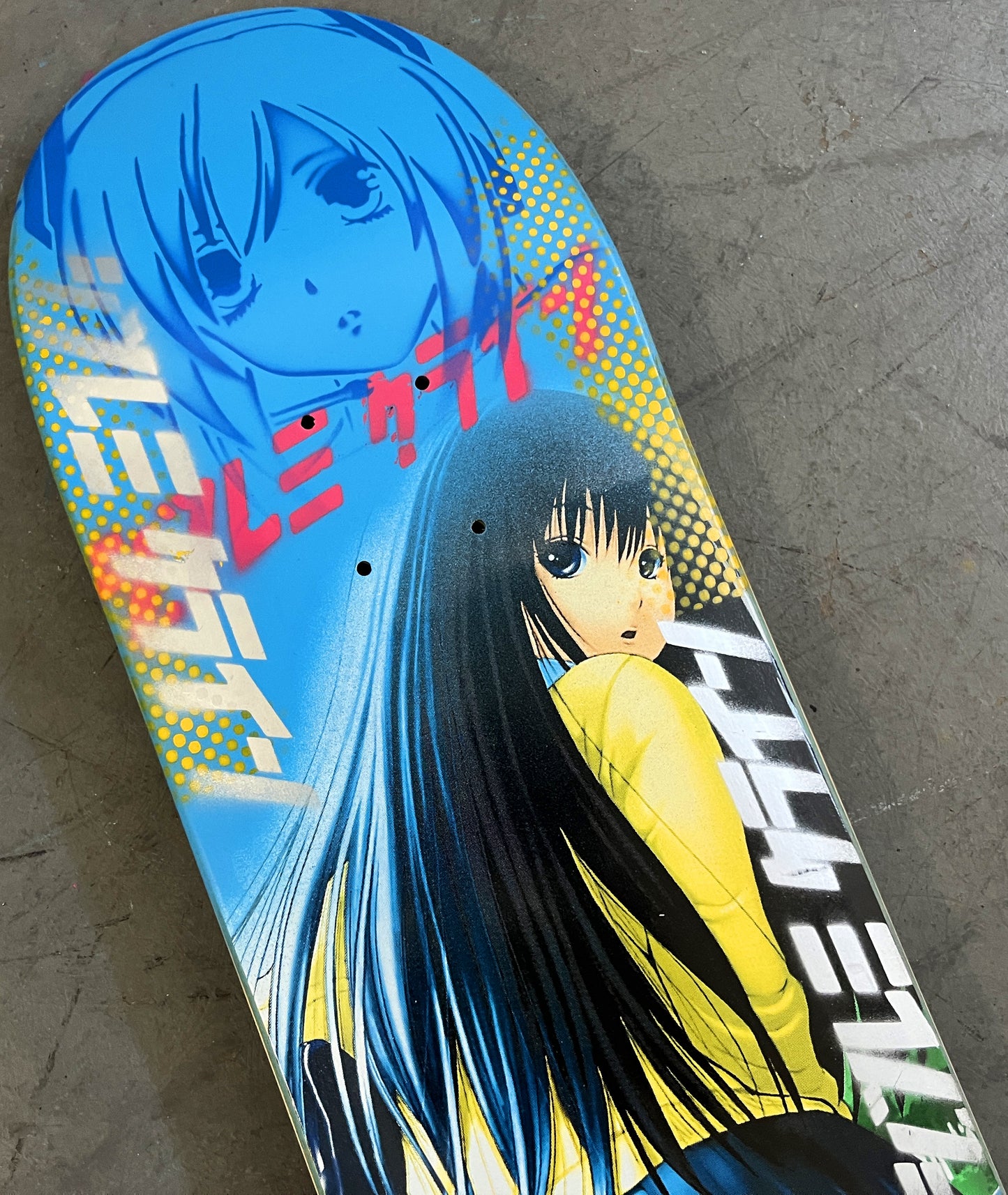 handrail 8.25 X 32.25 BLUE MIXED PROCESS SIGNED 1 of 1