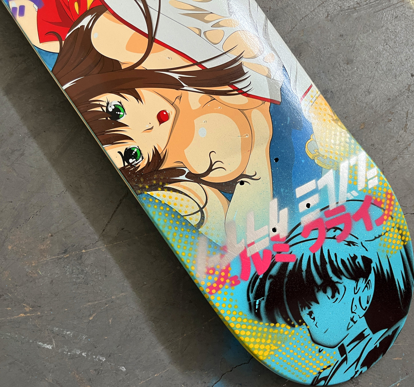 samurai maiden 8.5 X 32.25 BLUE GLITTER MIXED PROCESS SIGNED 1 of 1