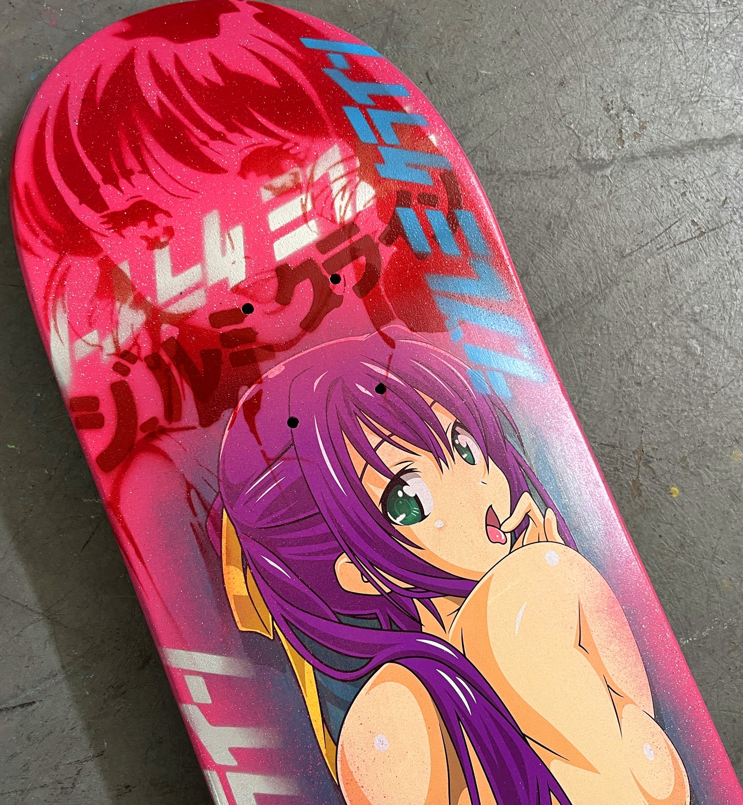 misaki 8.25 X 32.25 PINK GLITTER MIXED PROCESS SIGNED 1 of 1