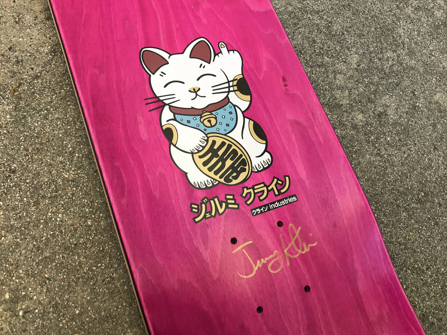 unlucky cat PEARL PINK 8.0 X 31.75 SIGNED