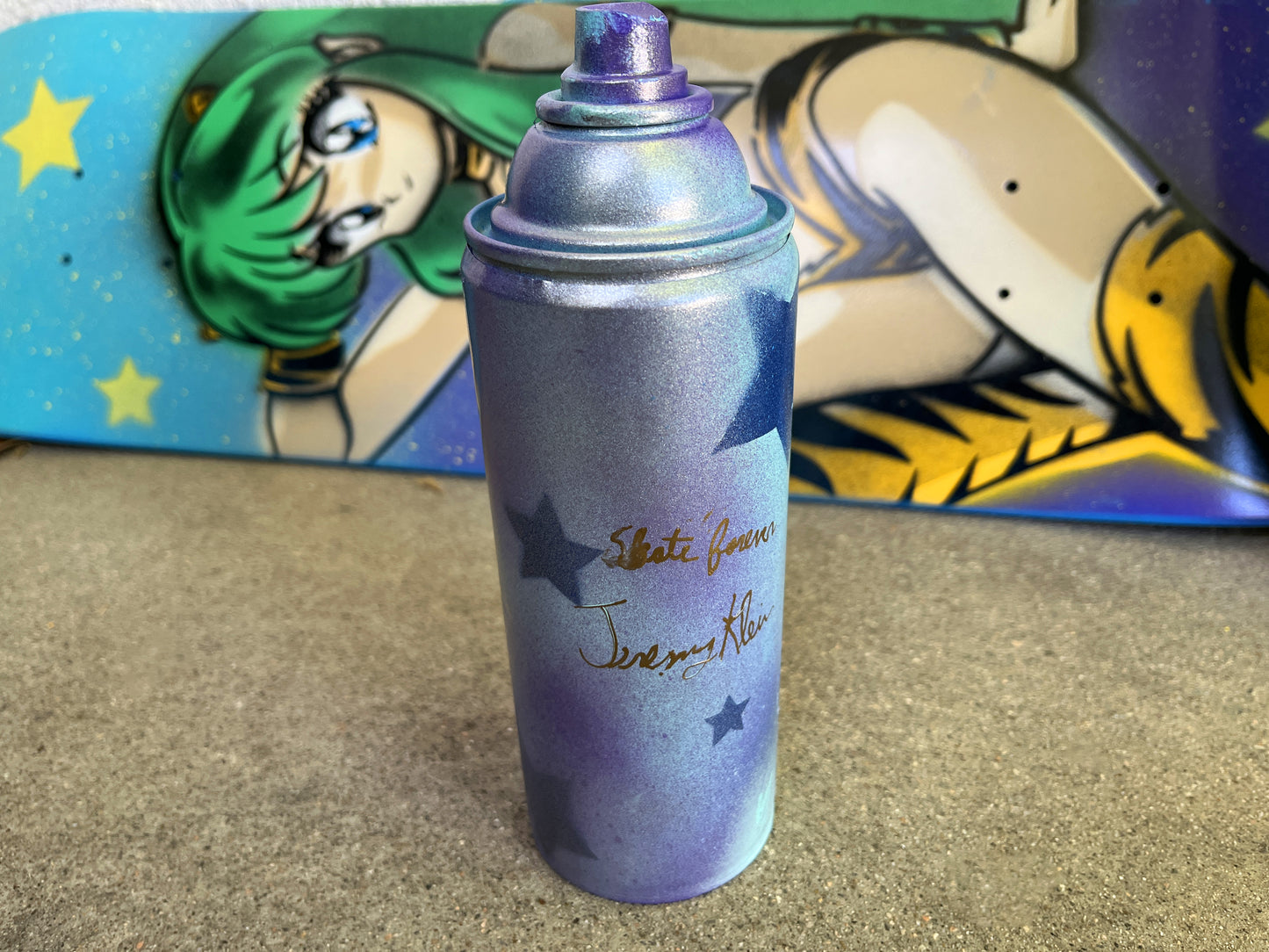 HAND PAINTED lum limited edition board with spray can