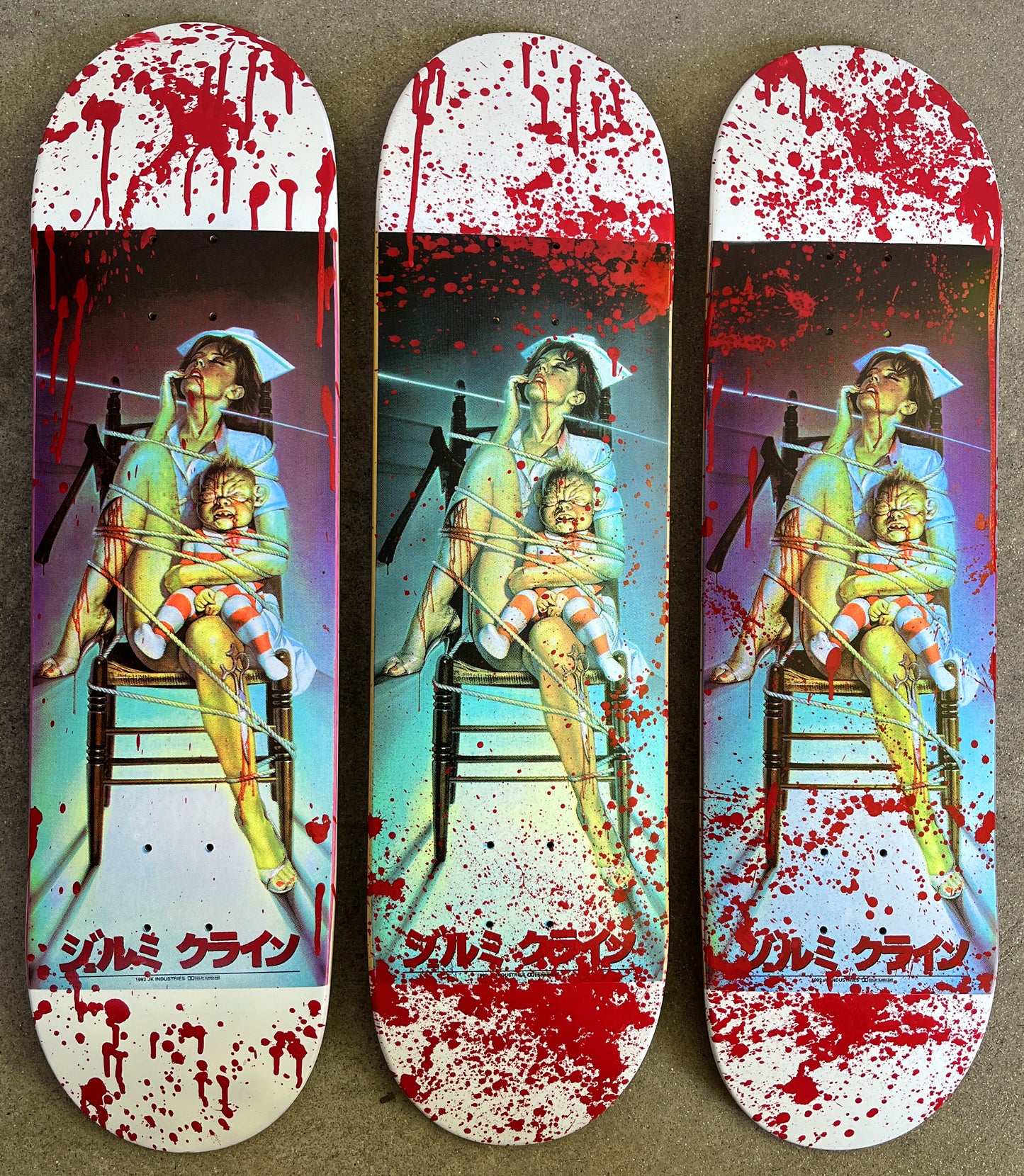 nurse 8.25 X 32.25 HAND PAINTED BLOOD W/ POSTCARD ONLY 45 MADE