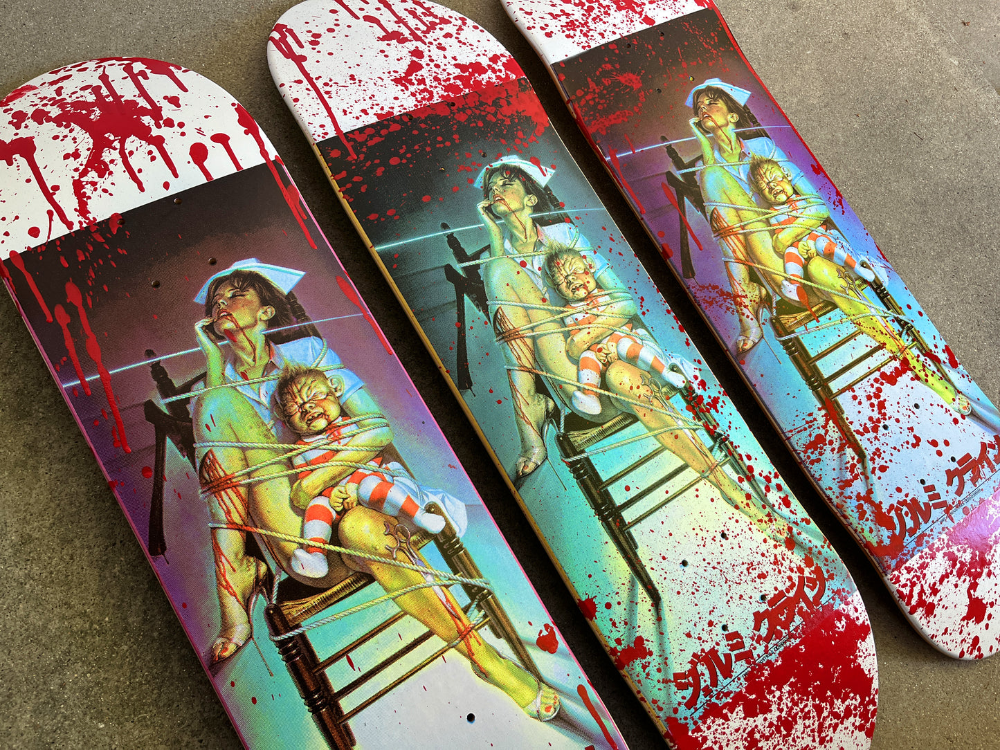 nurse 8.25 X 32.25 HAND PAINTED BLOOD W/ POSTCARD ONLY 45 MADE