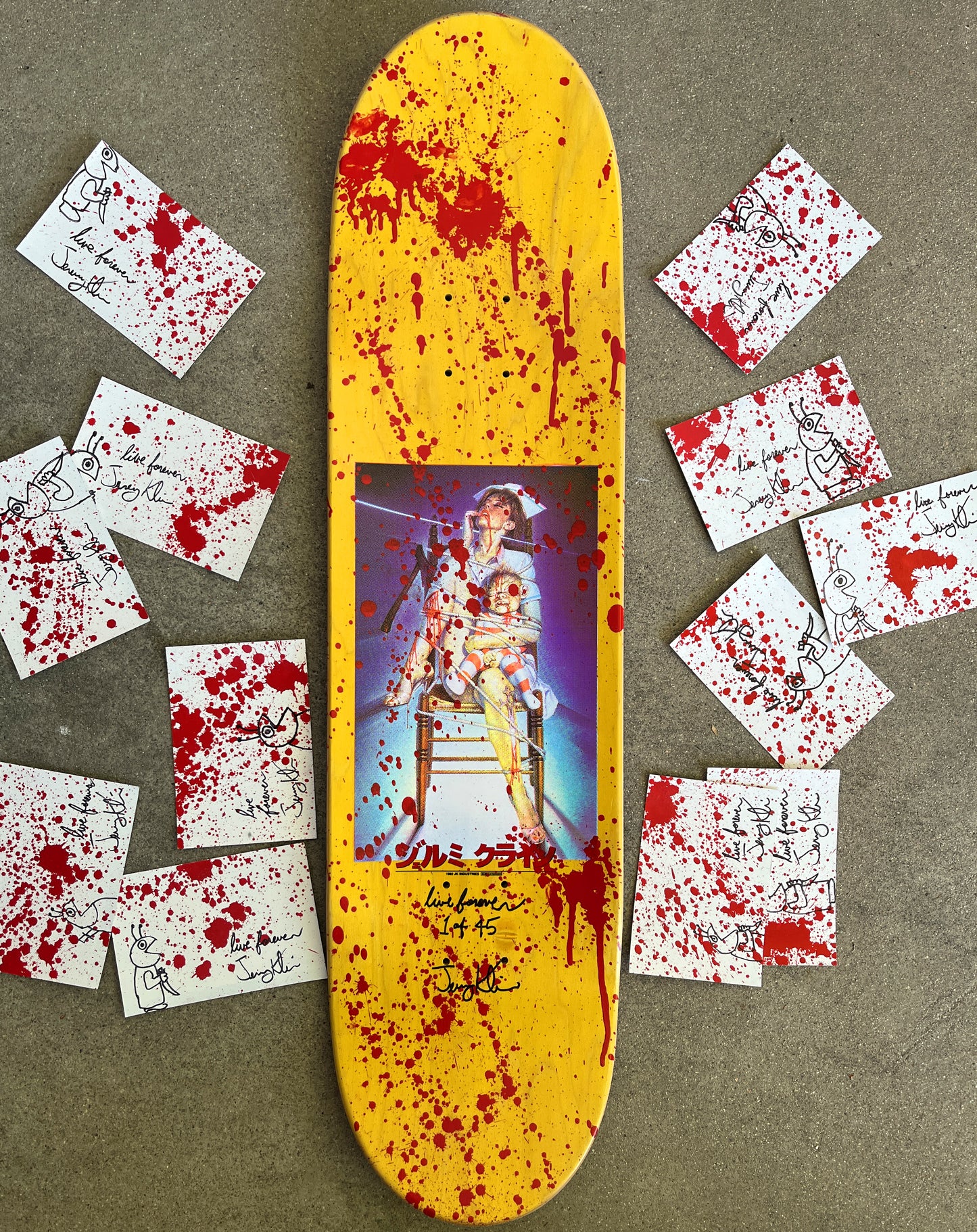 nurse 8.25 X 32.25 HAND PAINTED BLOOD W/ POSTCARD ONLY 45 MADE