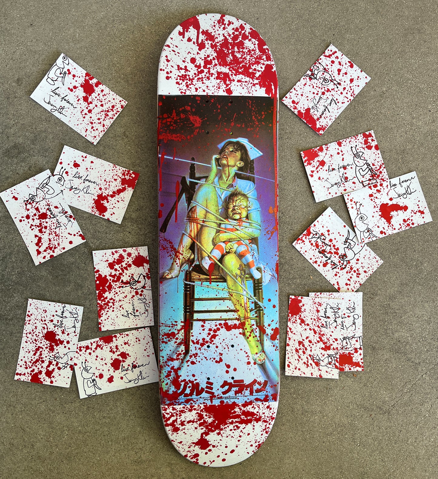 nurse 8.25 X 32.25 HAND PAINTED BLOOD W/ POSTCARD ONLY 45 MADE