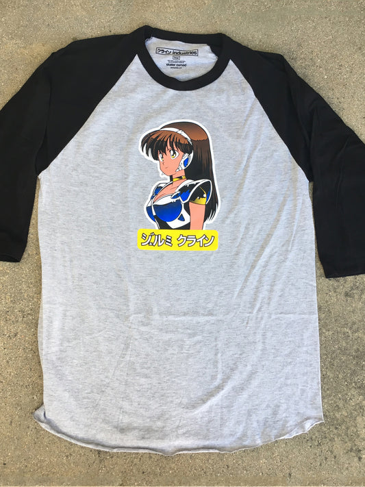 dream girl raglan t-shirt heather grey/black