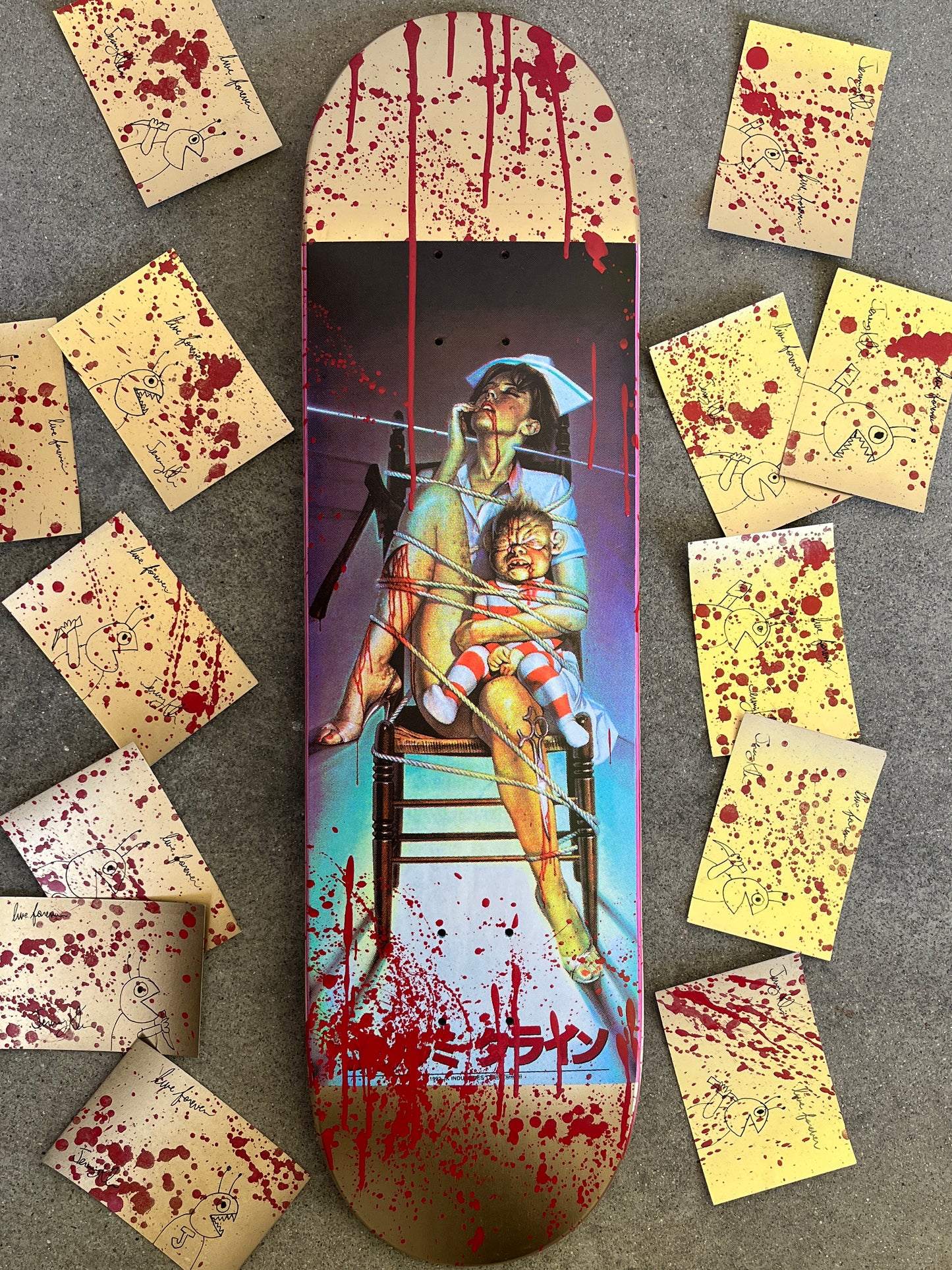 nurse 8.25 X 32.25 HAND PAINTED BLOOD W/ POSTCARD ONLY 13 MADE