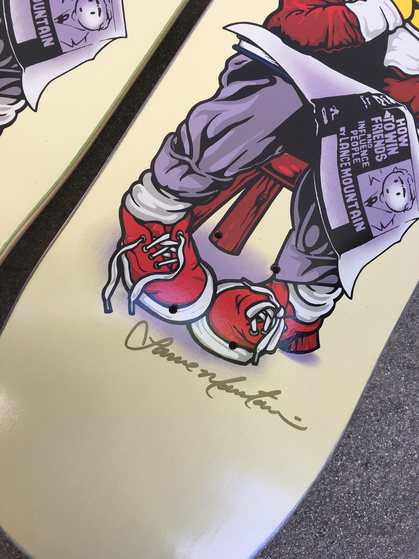 SIGNED BY LANCE jeremy klein hand screened black eye kid board by lance mountain 8.55 X 32.5