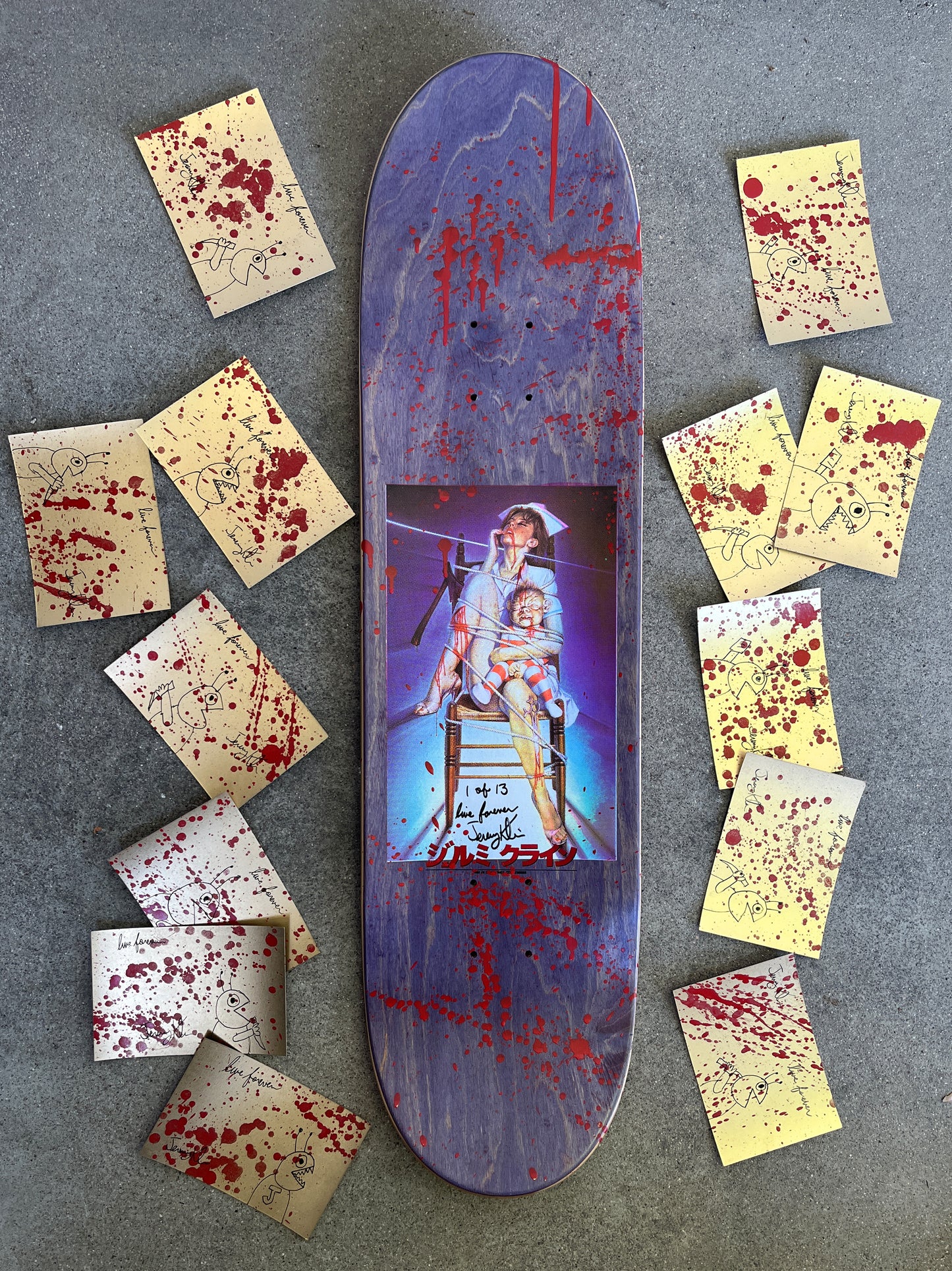 nurse 8.25 X 32.25 HAND PAINTED BLOOD W/ POSTCARD ONLY 13 MADE