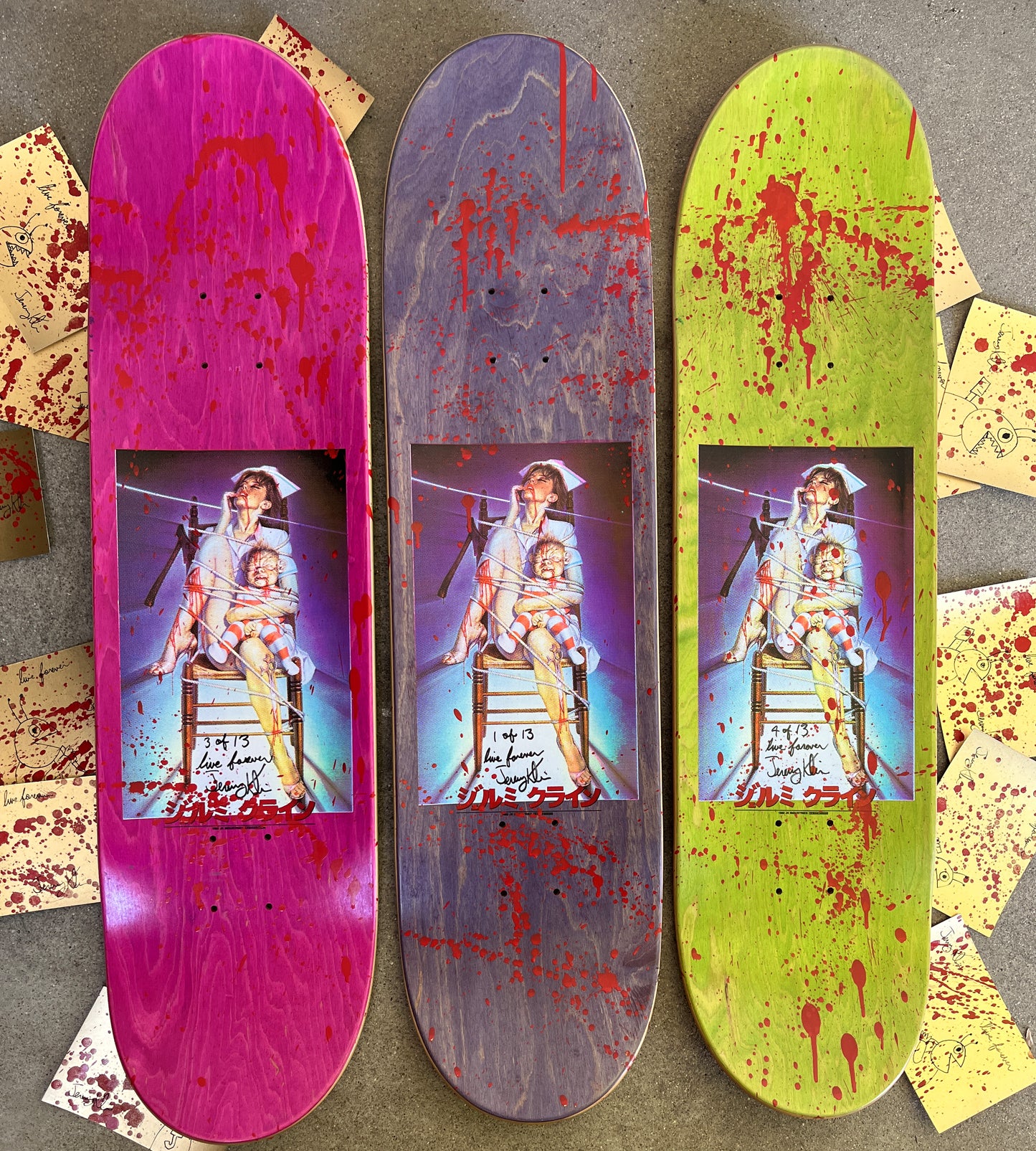 nurse 8.25 X 32.25 HAND PAINTED BLOOD W/ POSTCARD ONLY 13 MADE