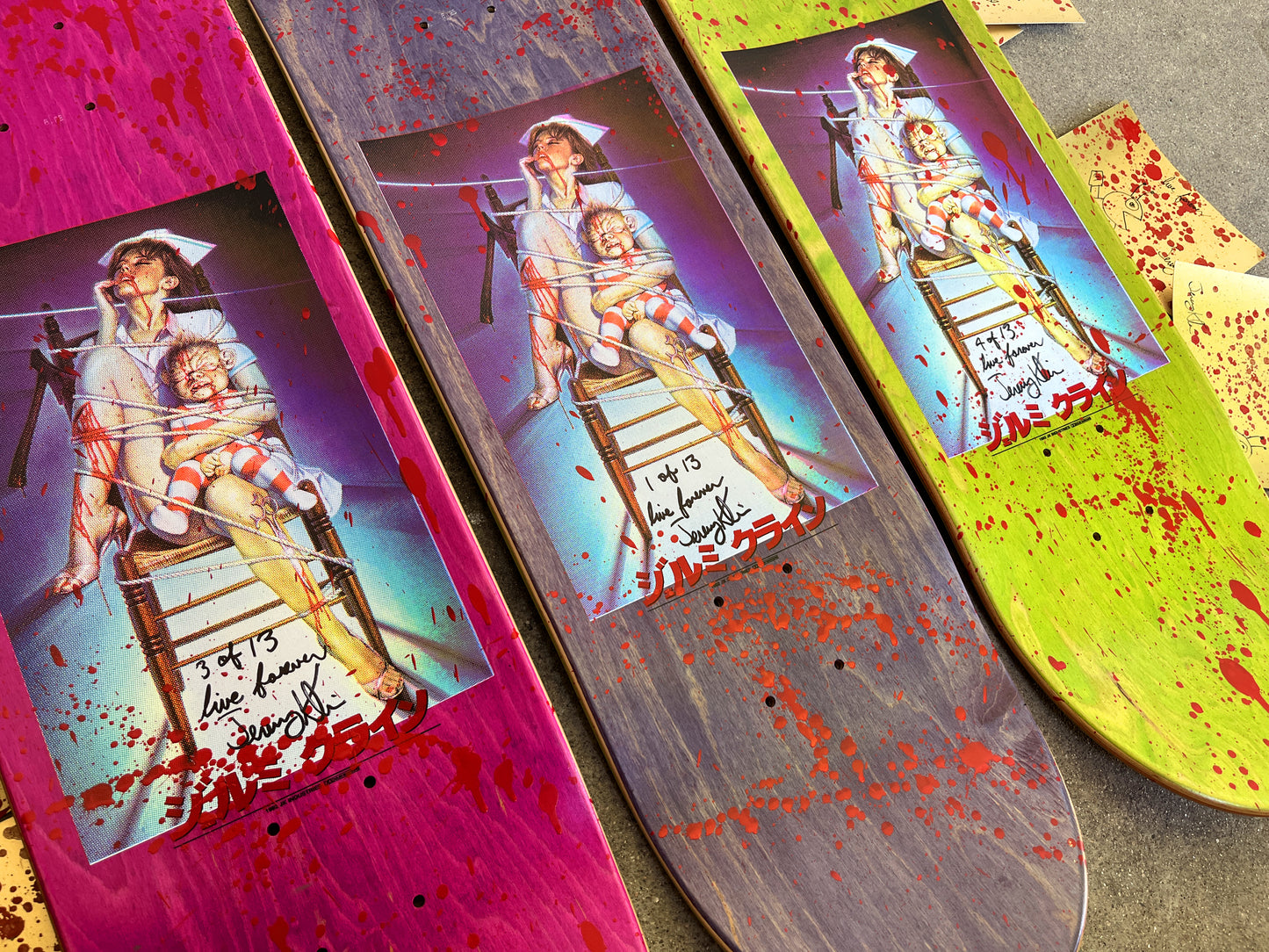 nurse 8.25 X 32.25 HAND PAINTED BLOOD W/ POSTCARD ONLY 13 MADE