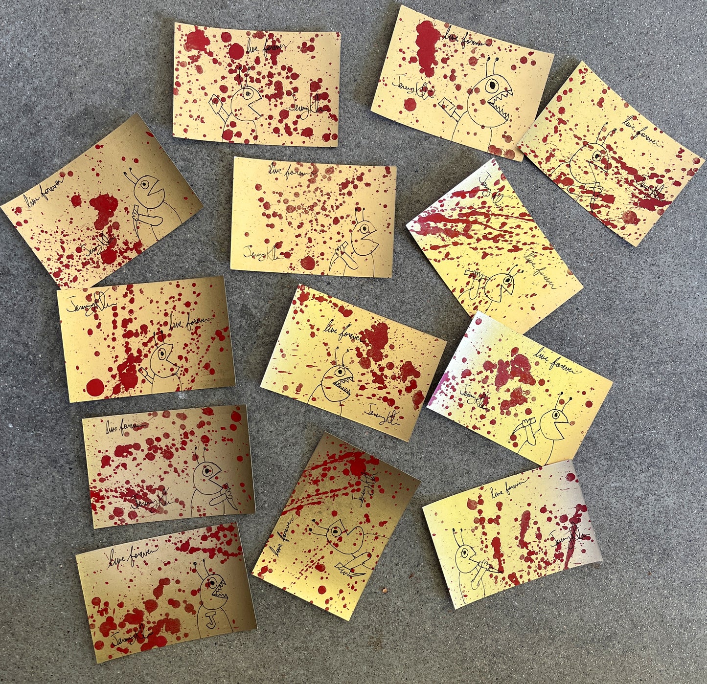 nurse 8.25 X 32.25 HAND PAINTED BLOOD W/ POSTCARD ONLY 13 MADE