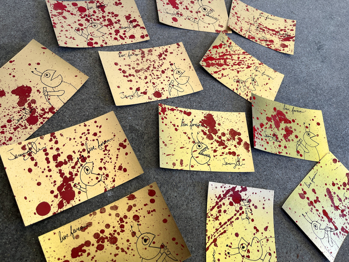 nurse 8.25 X 32.25 HAND PAINTED BLOOD W/ POSTCARD ONLY 13 MADE