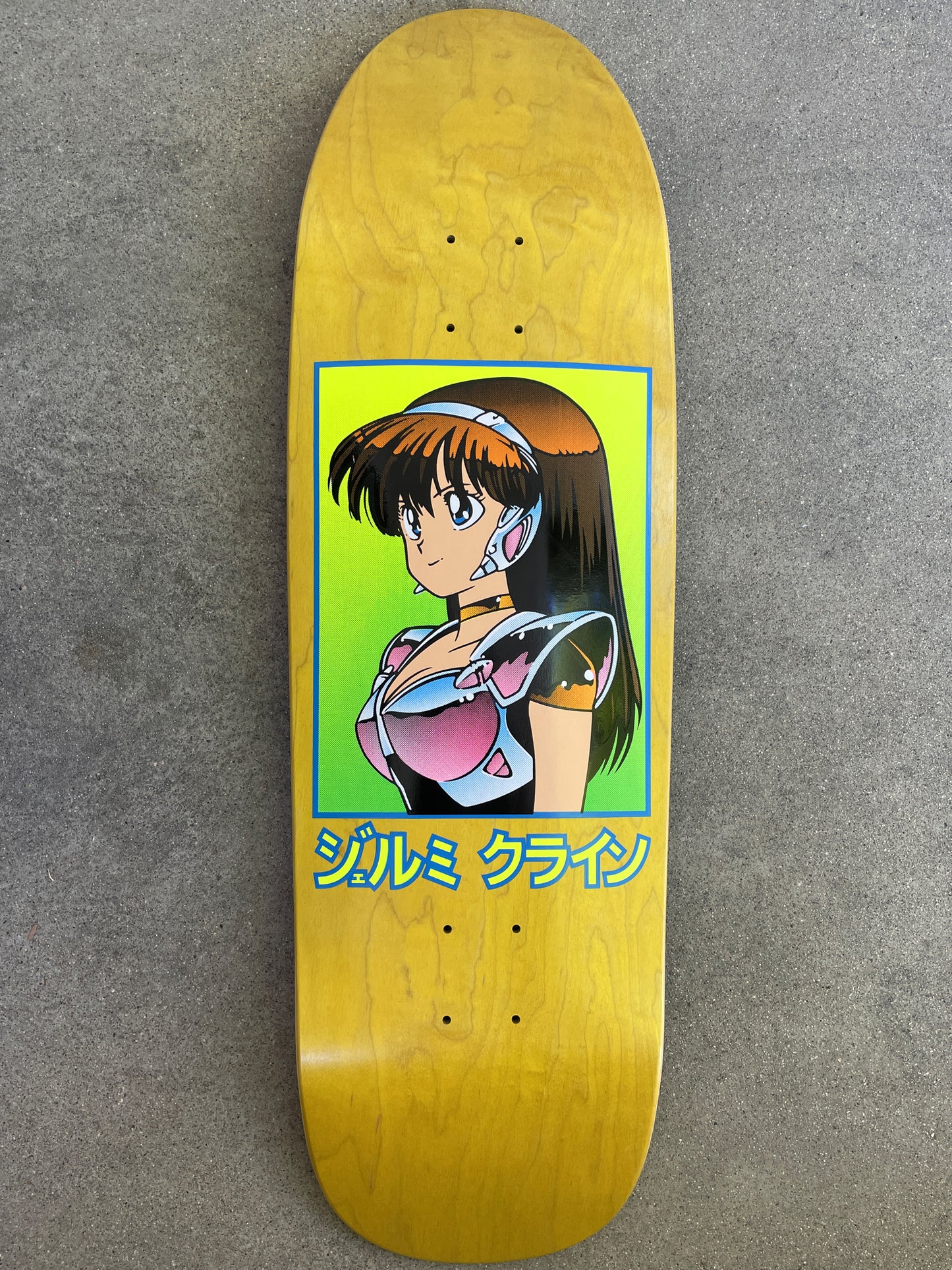 dream girl board YELLOW original size 9.5 X 31.75 wheelbase 14.25