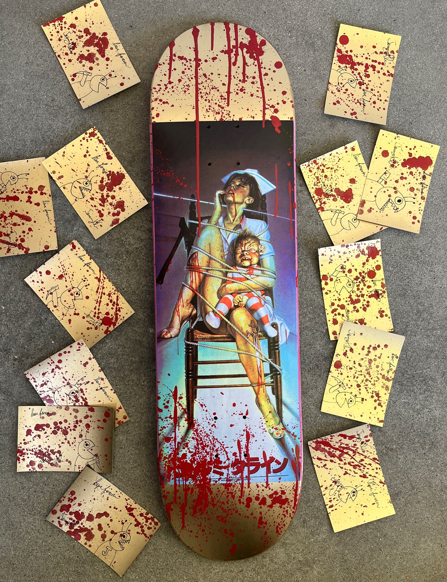 nurse 8.25 X 32.25 HAND PAINTED BLOOD W/ POSTCARD ONLY 13 MADE