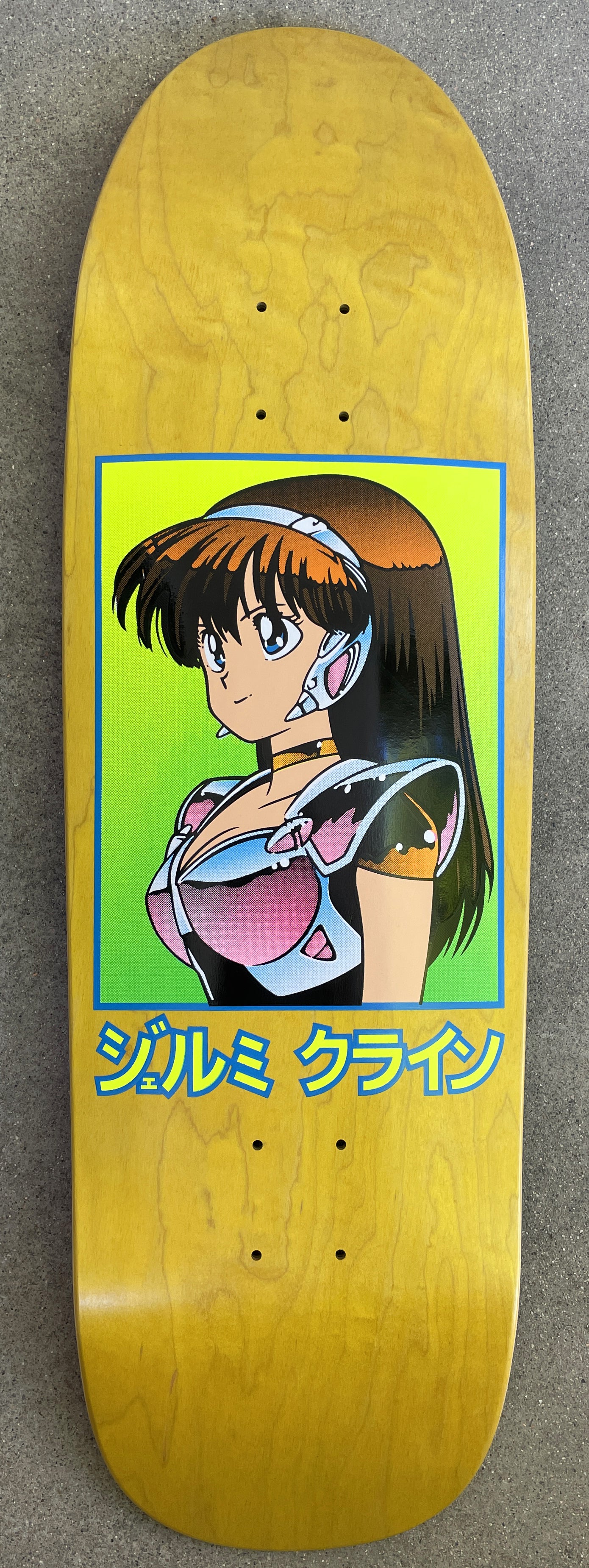 dream girl board YELLOW original size 9.5 X 31.75 wheelbase 14.25