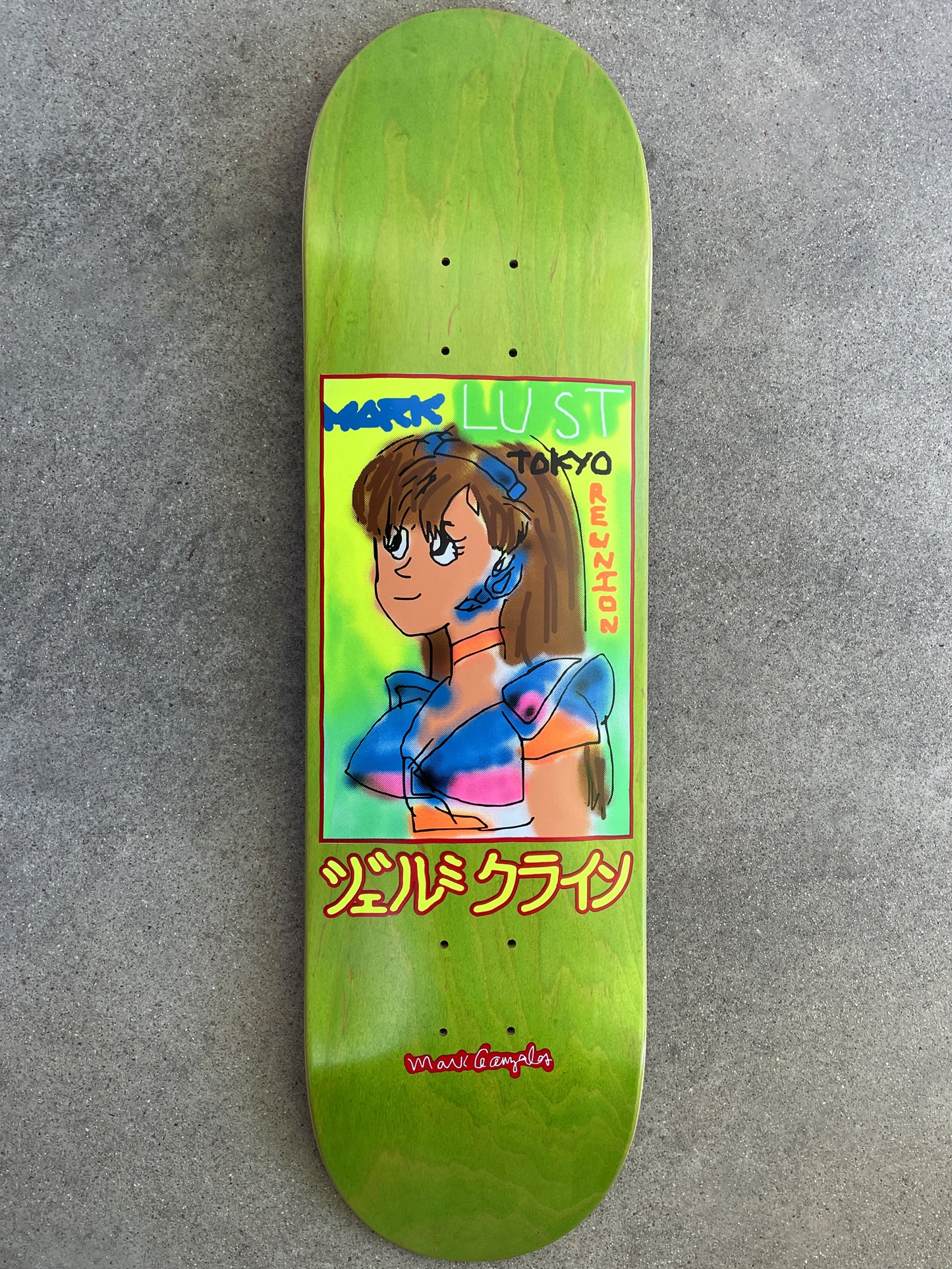 gonz dream girl GREEN VENEER 8.5 X 32.25 HAND SCREENED