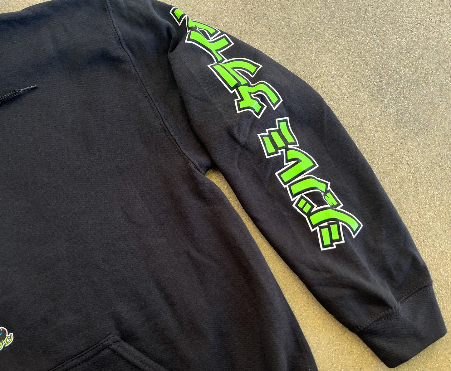 demon child hooded sweatshirt - BLACK