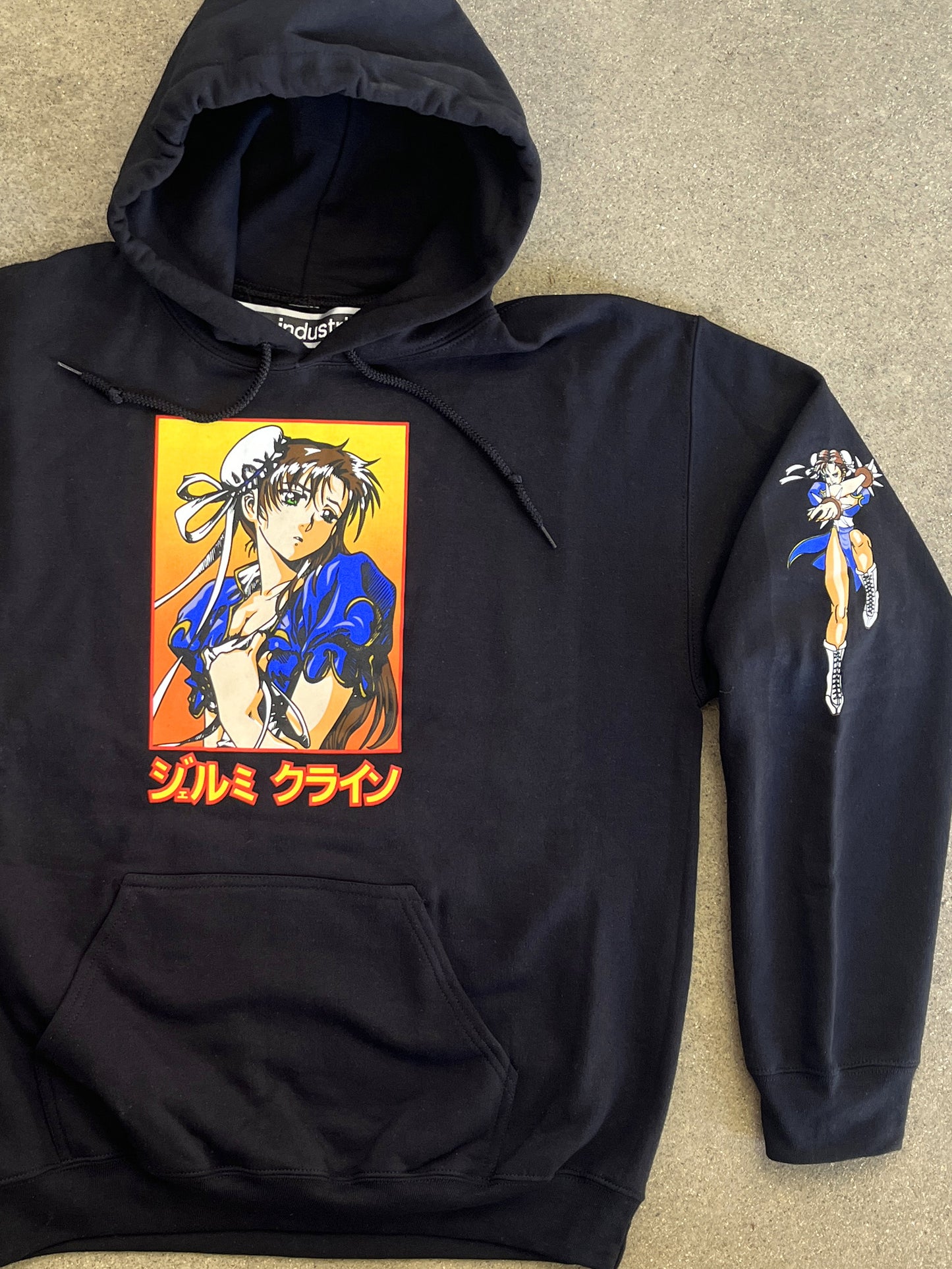 chun li hooded sweatshirt - BLACK