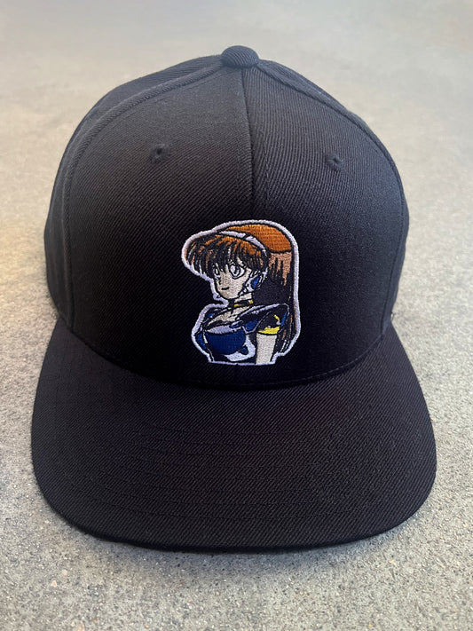 dream girl embroidered snapback hat - BLACK