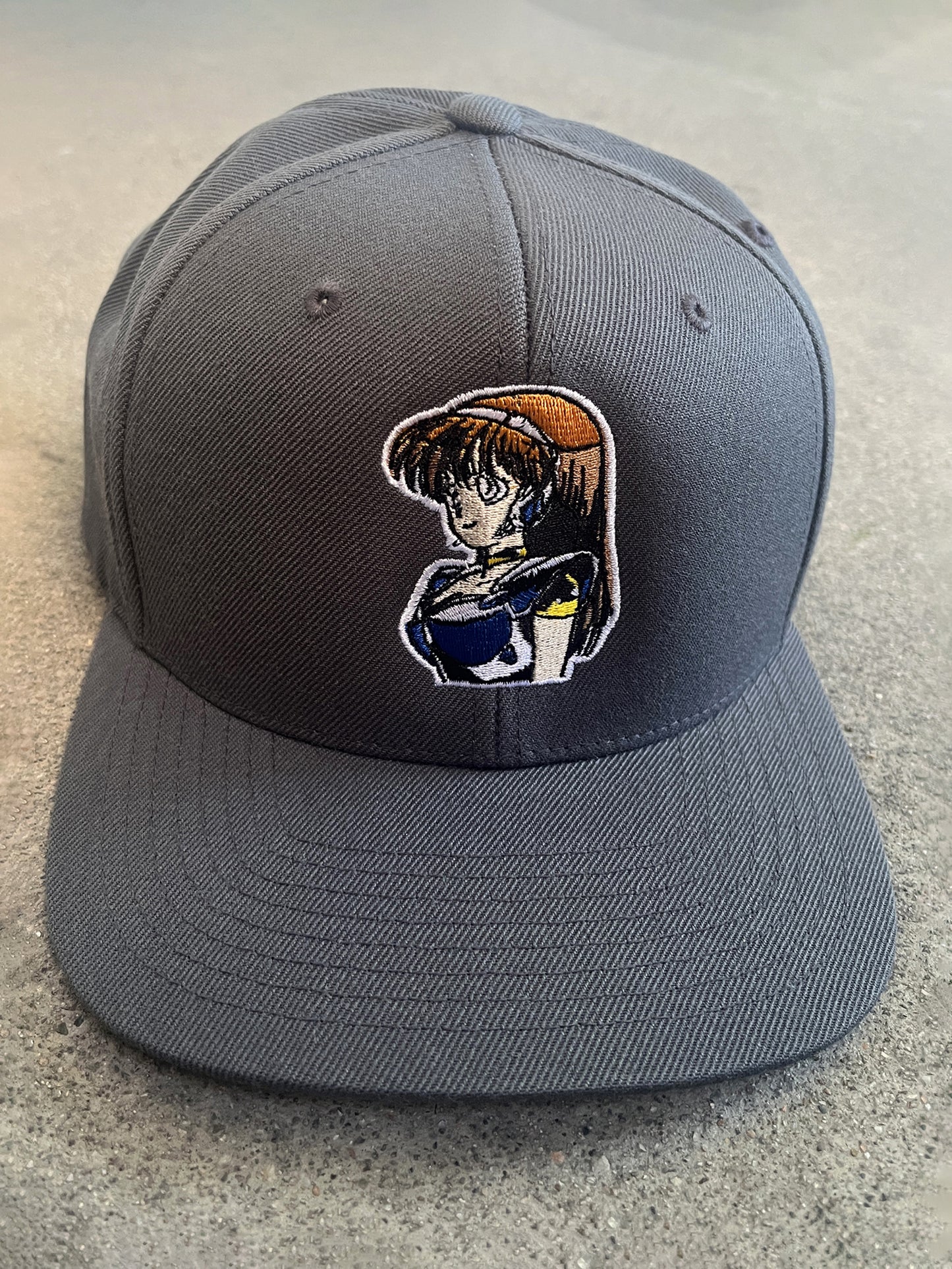 dream girl embroidered snapback hat - CHARCOAL GREY