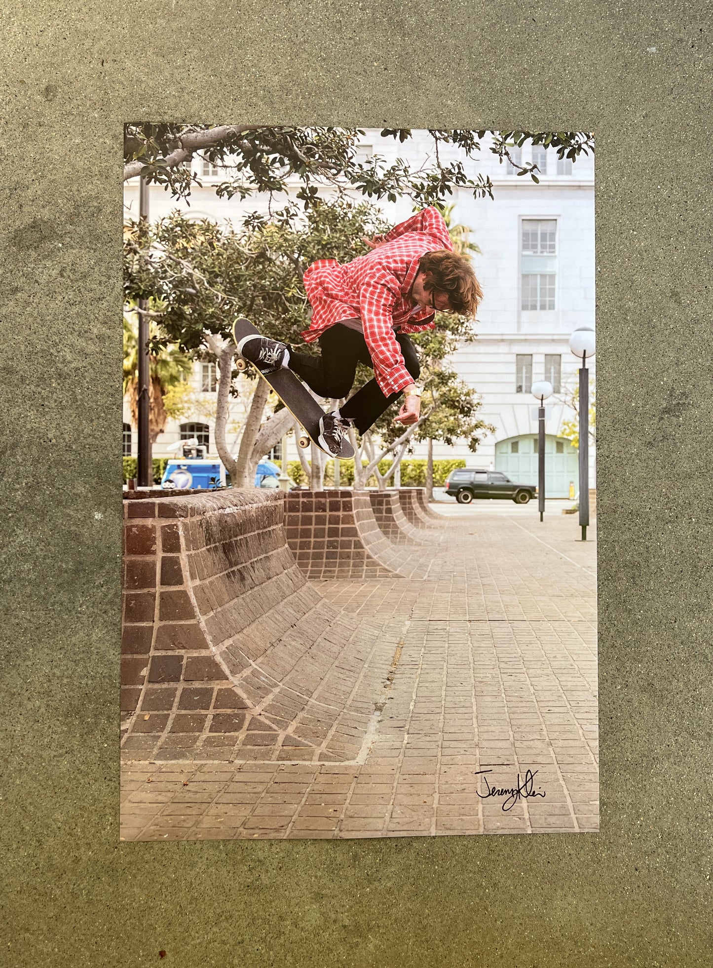 SIGNED jeremy klein 360 ollie at bricks poster 24 X16