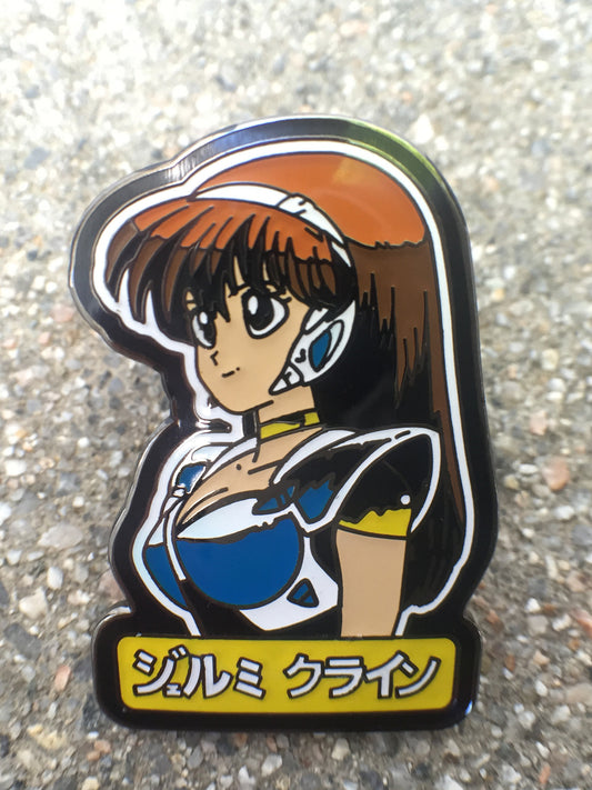 dream girl black nickel enamel pin