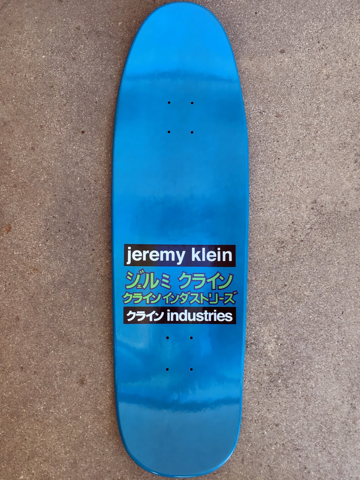 jeremy klein hand screened dream girl board DIPPED BLUE original size 9.5 X 31.75 wheelbase 14.25