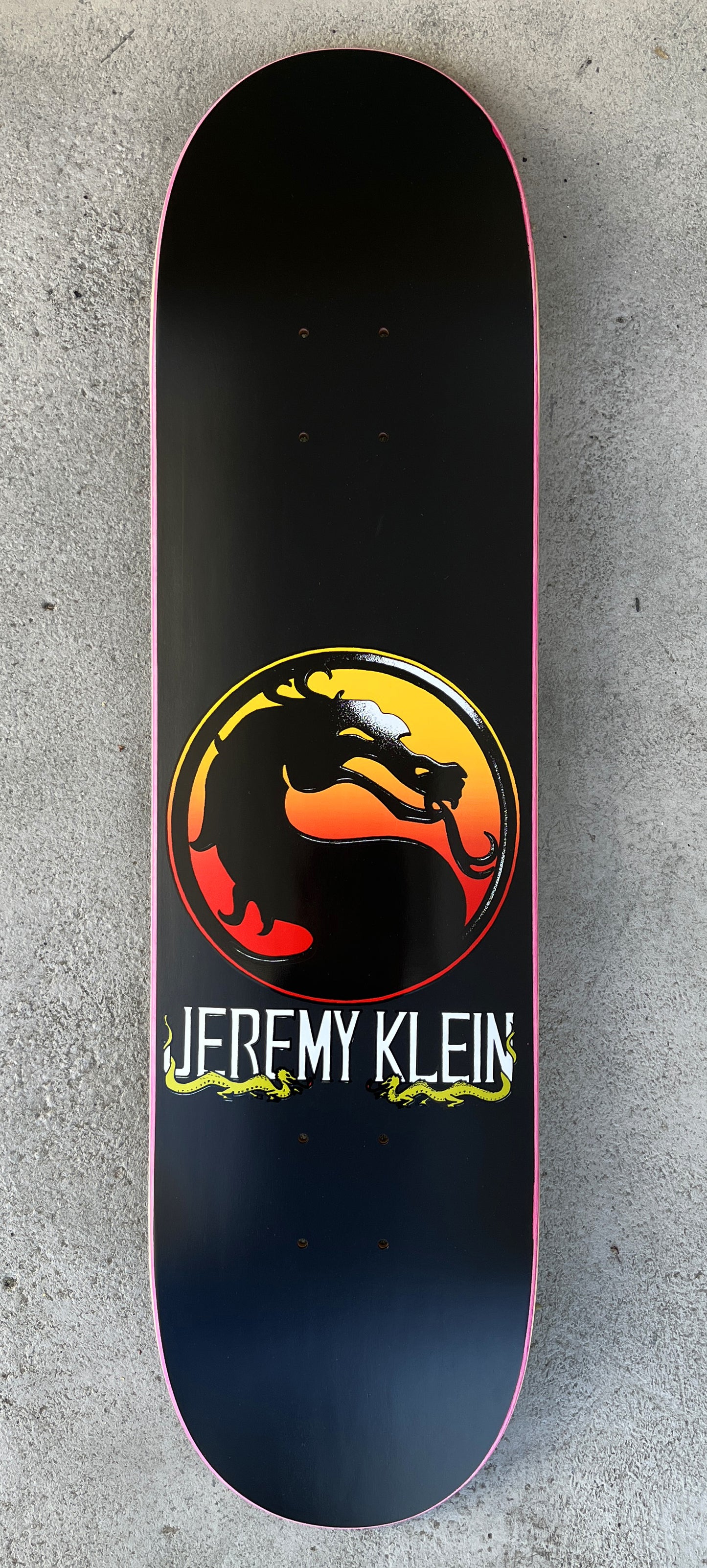 SIGNED jeremy klein dragon 8.0 X 31.75 HAND SCREENED MATTE BLACK