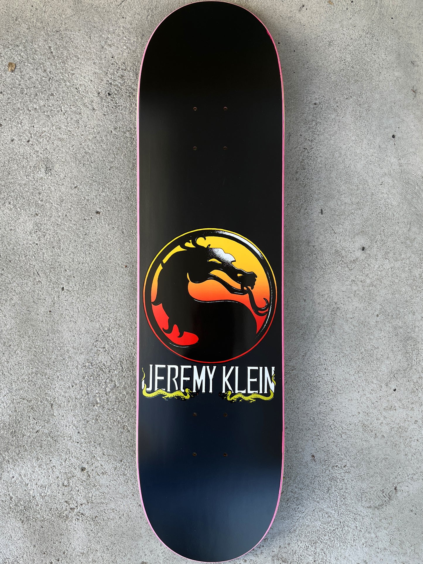 SIGNED jeremy klein dragon 8.0 X 31.75 HAND SCREENED MATTE BLACK