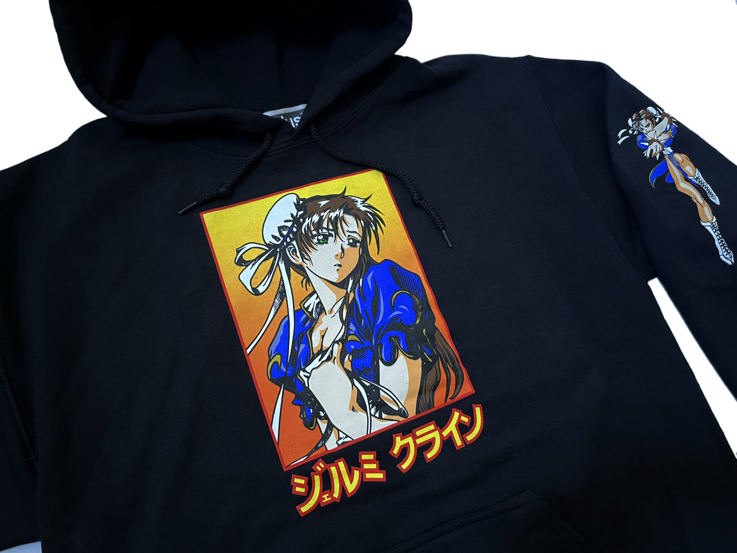 chun li hooded sweatshirt - BLACK