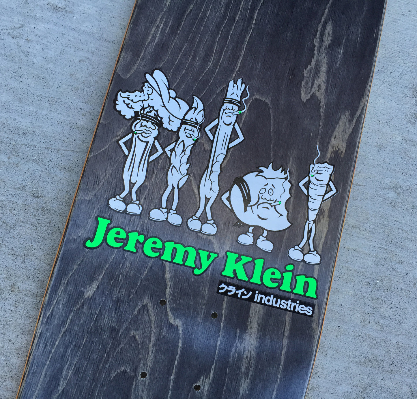 jeremy klein candy bar 2 silk screened skateboard 8.25 X 32.25 original shape