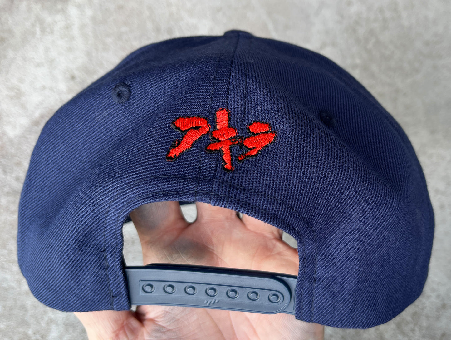 tetsuo vs kaneda embroidered snapback hat - NAVY