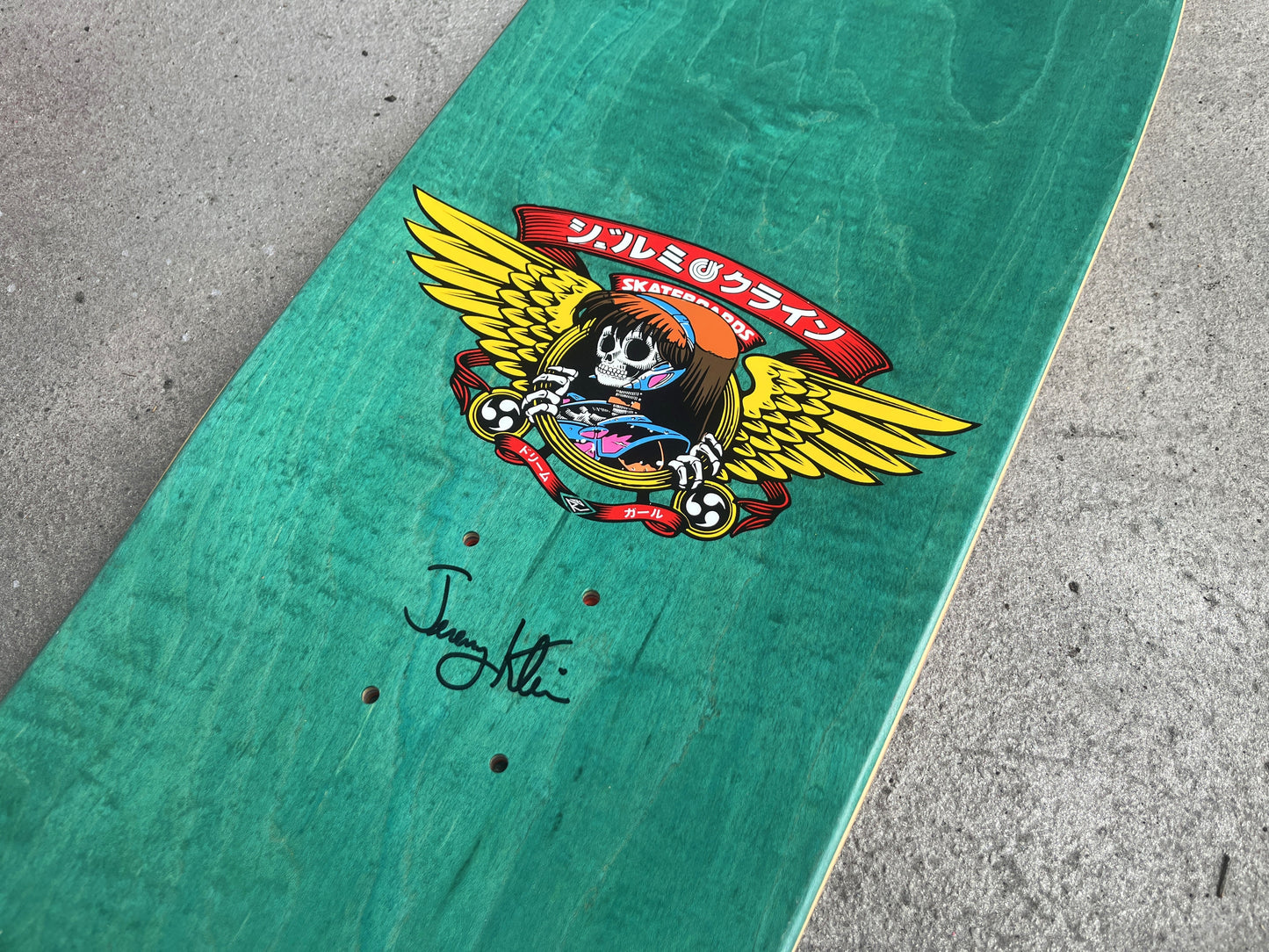 SIGNED dream hawk FLUORESCENT GREEN 9.5 X 31.75