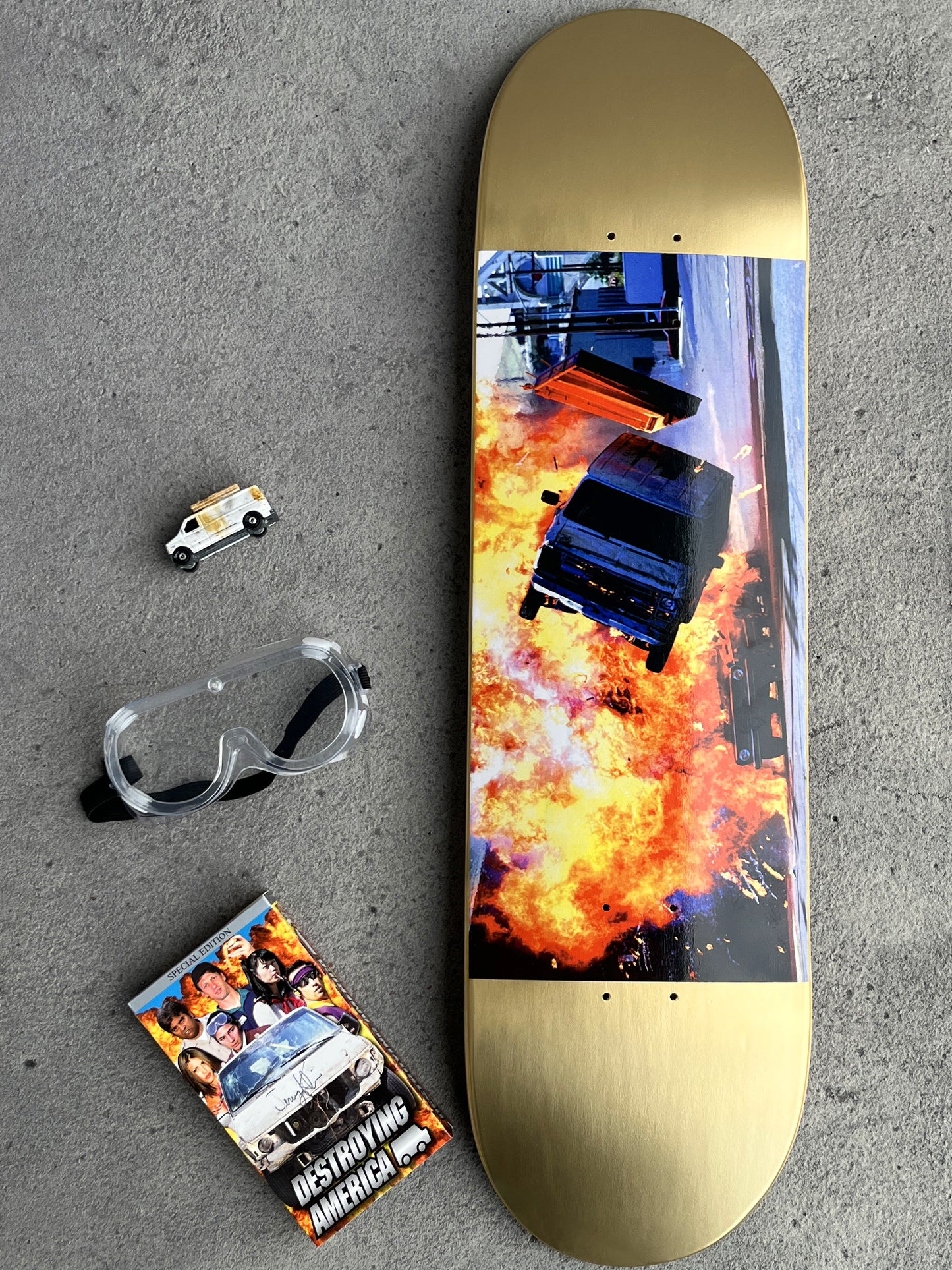 SIGNED destruction van destruction set 8.5 METALLIC GOLD