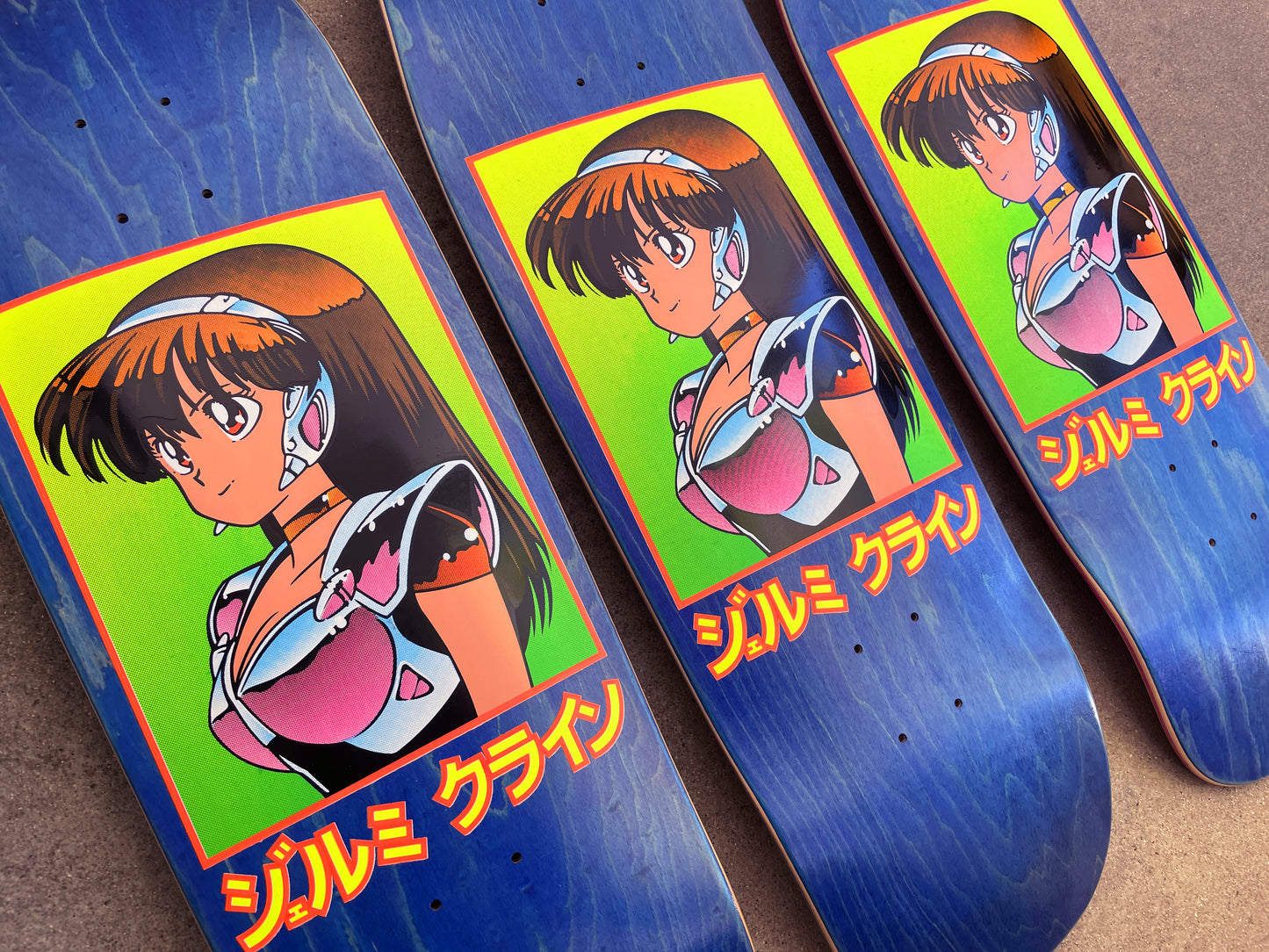 dream girl board DEEP BLUE original size 9.5 X 31.75 wheelbase 14.25