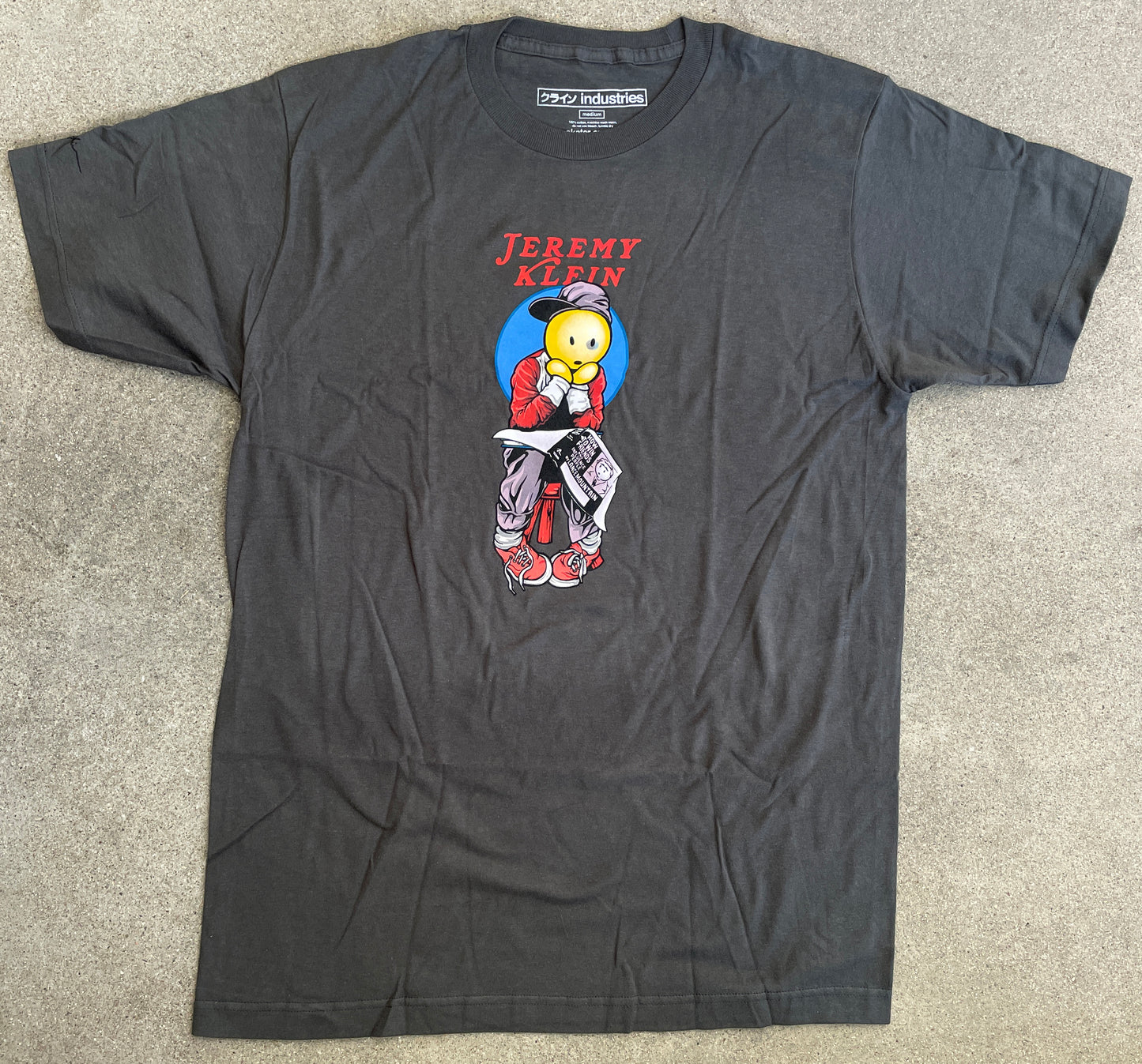 jeremy klein lance mountain black eye kid t-shirt - CHARCOAL