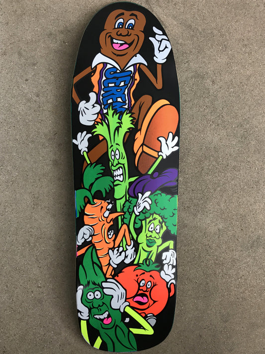 SIGNED MATTE BLACK jeremy klein silk screened candy bar board 9.75 X 31.75 wheelbase 14.5