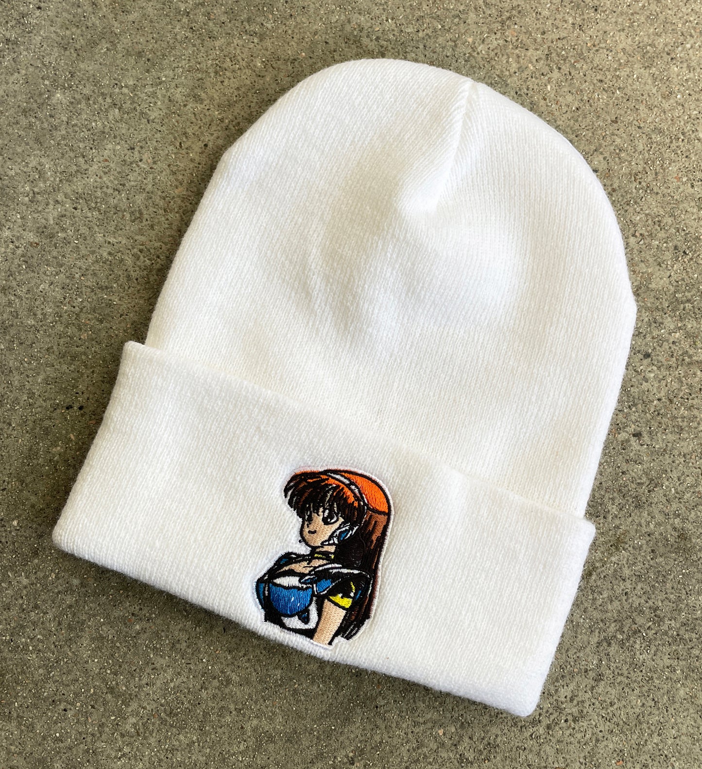 dream girl embroidered beanie - WHITE