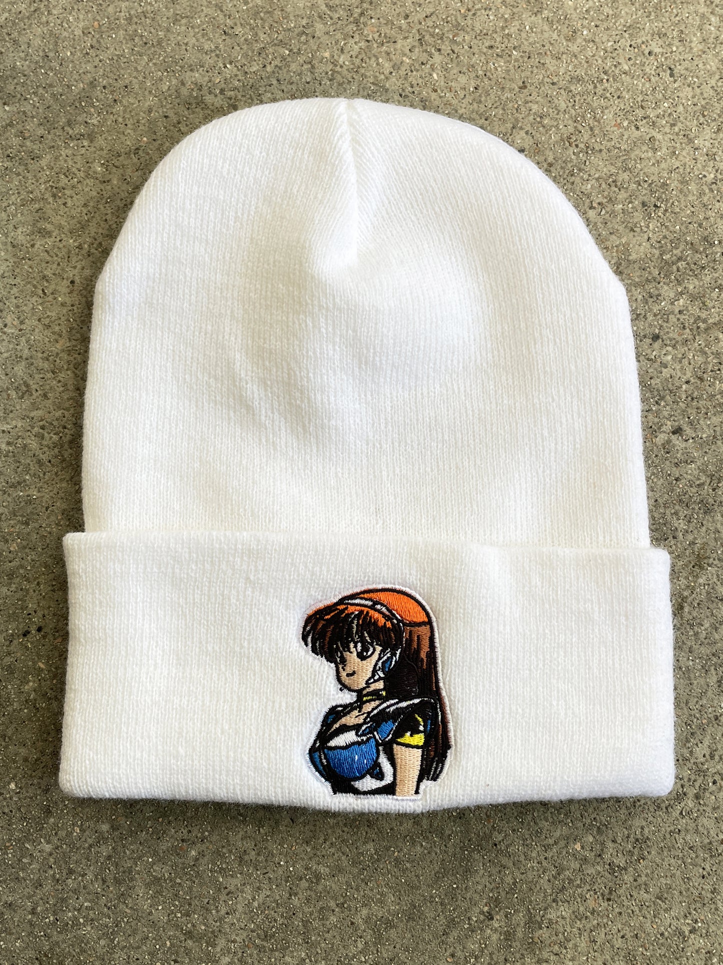 dream girl embroidered beanie - WHITE